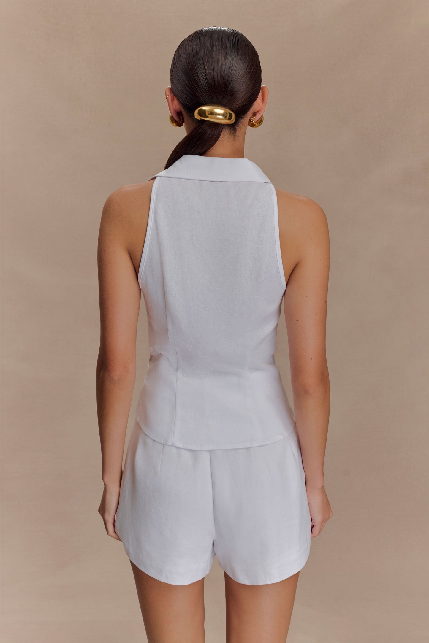 Scout Sleeveless Linen Shirt - White