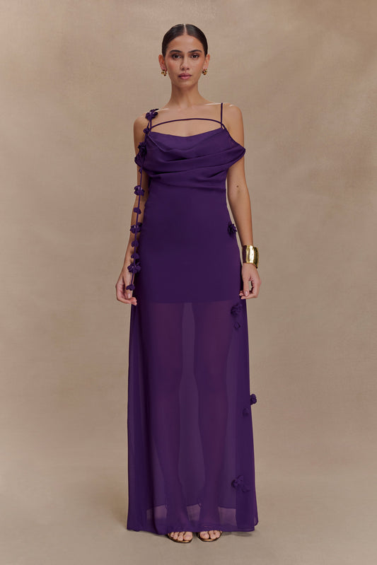 Rosalie Floral Chiffon Maxi Dress - Purple - View 1 | Shop Formal Dress