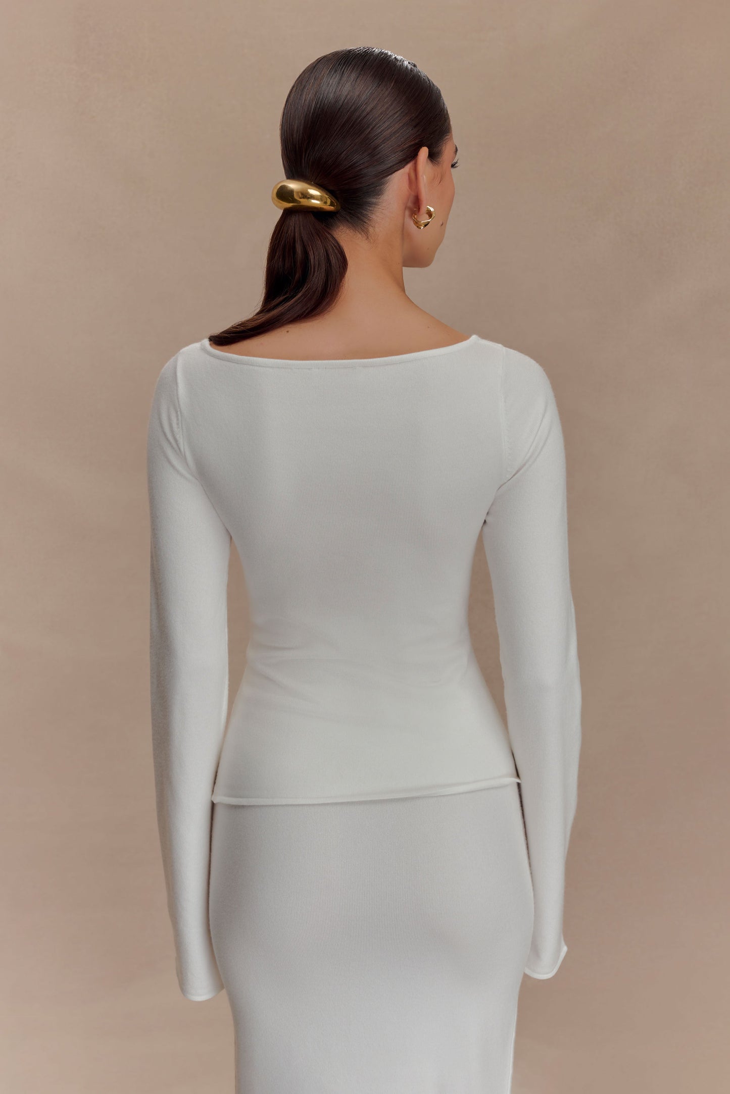 Alejandra Floral Long Sleeve Knit Top - White