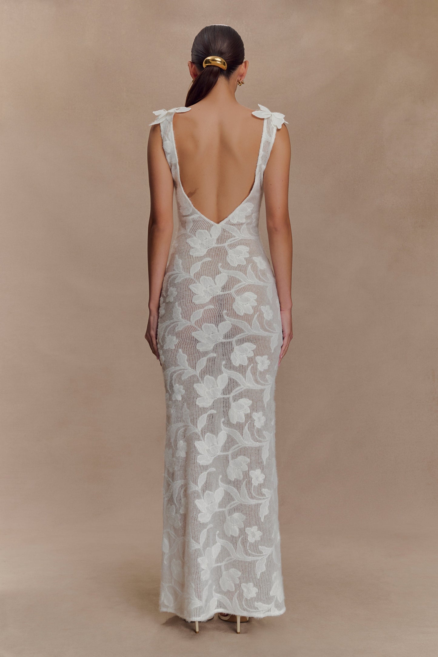 Cornelia Floral Sheer Maxi Dress - Ivory