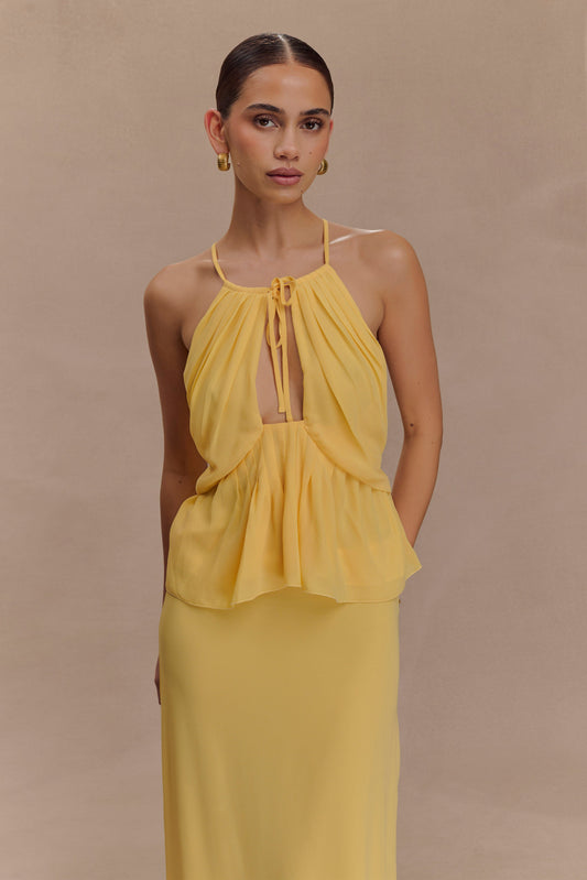 Collective Tops - Korra Chiffon Halter Top - Butterscotch featured image