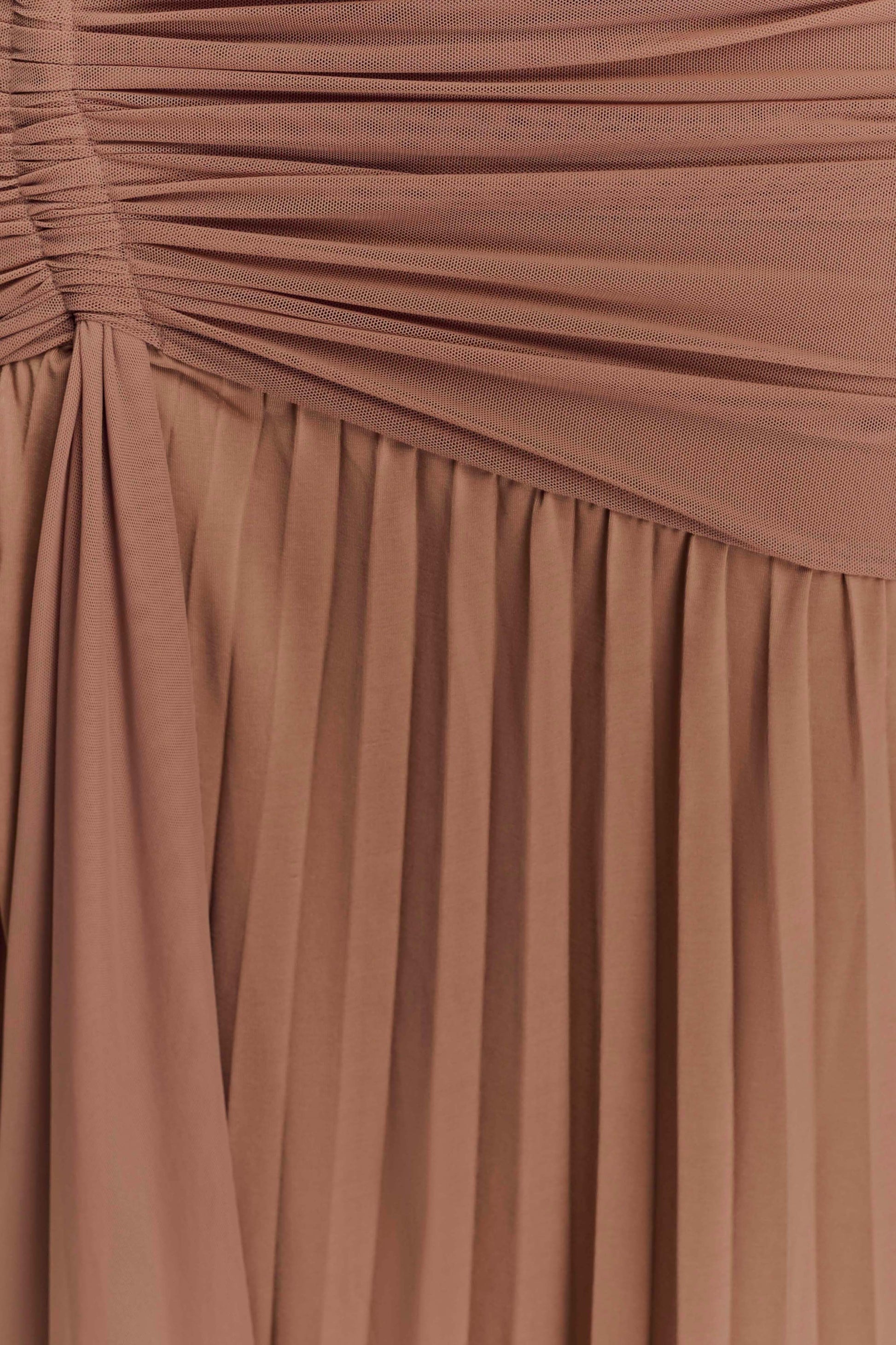 Dania Cowl Neck Slinky Maxi Dress - Mocha Mousse - View 6 | Shop Formal Dress