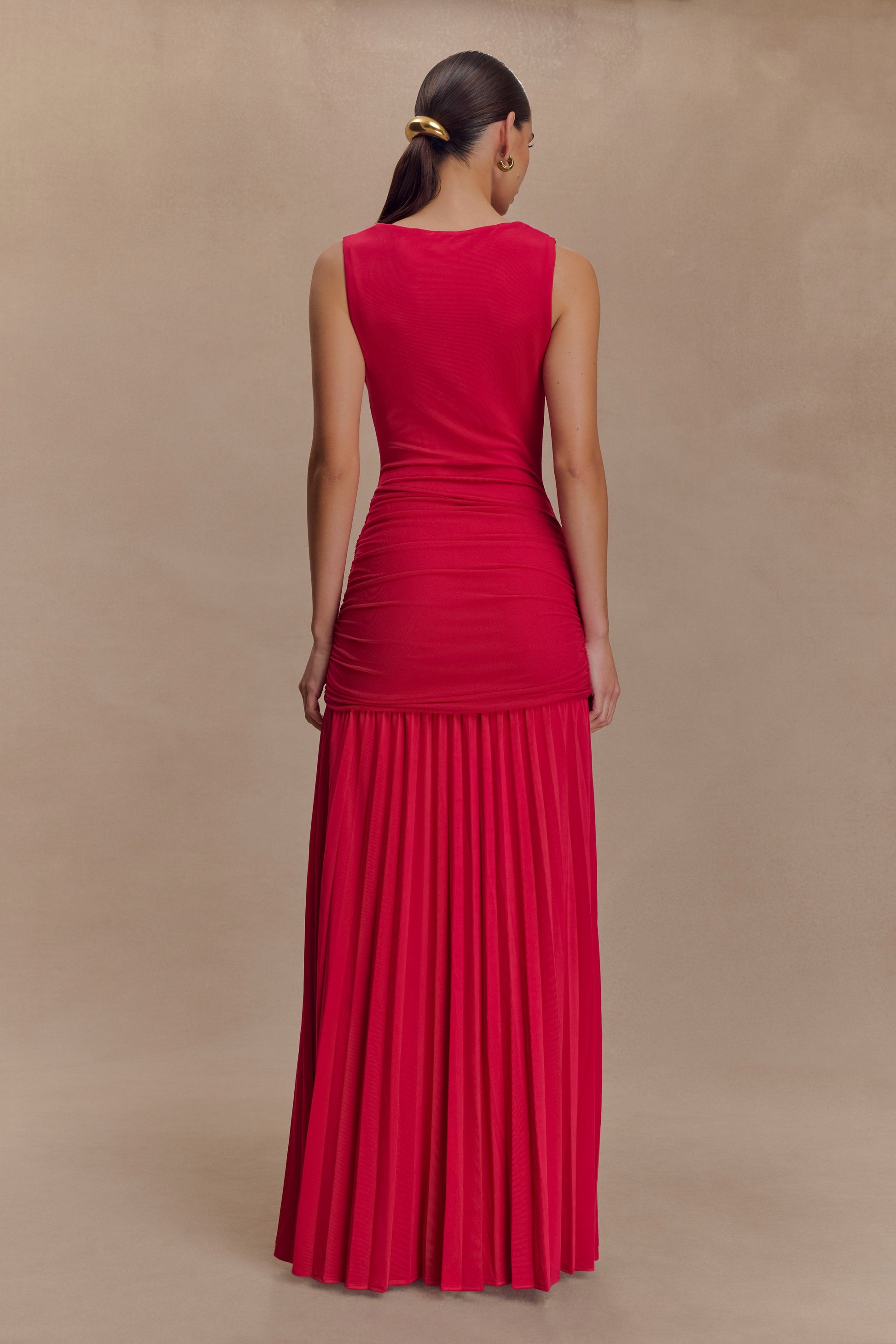 Dania Cowl Neck Slinky Maxi Dress - Fuchsia Pink - View 3 | Shop Formal Dress