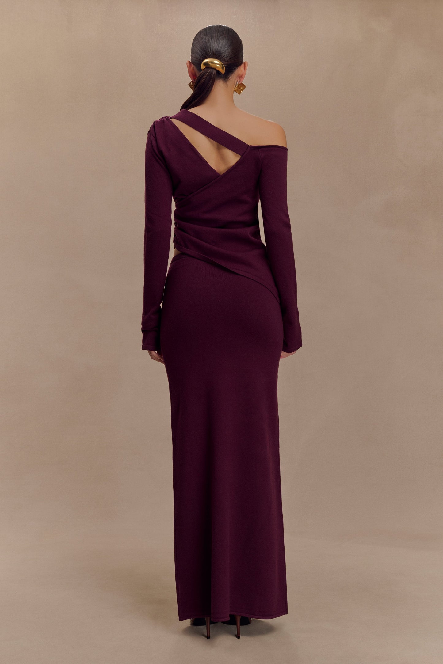 Miles Knit Maxi Skirt - Plum