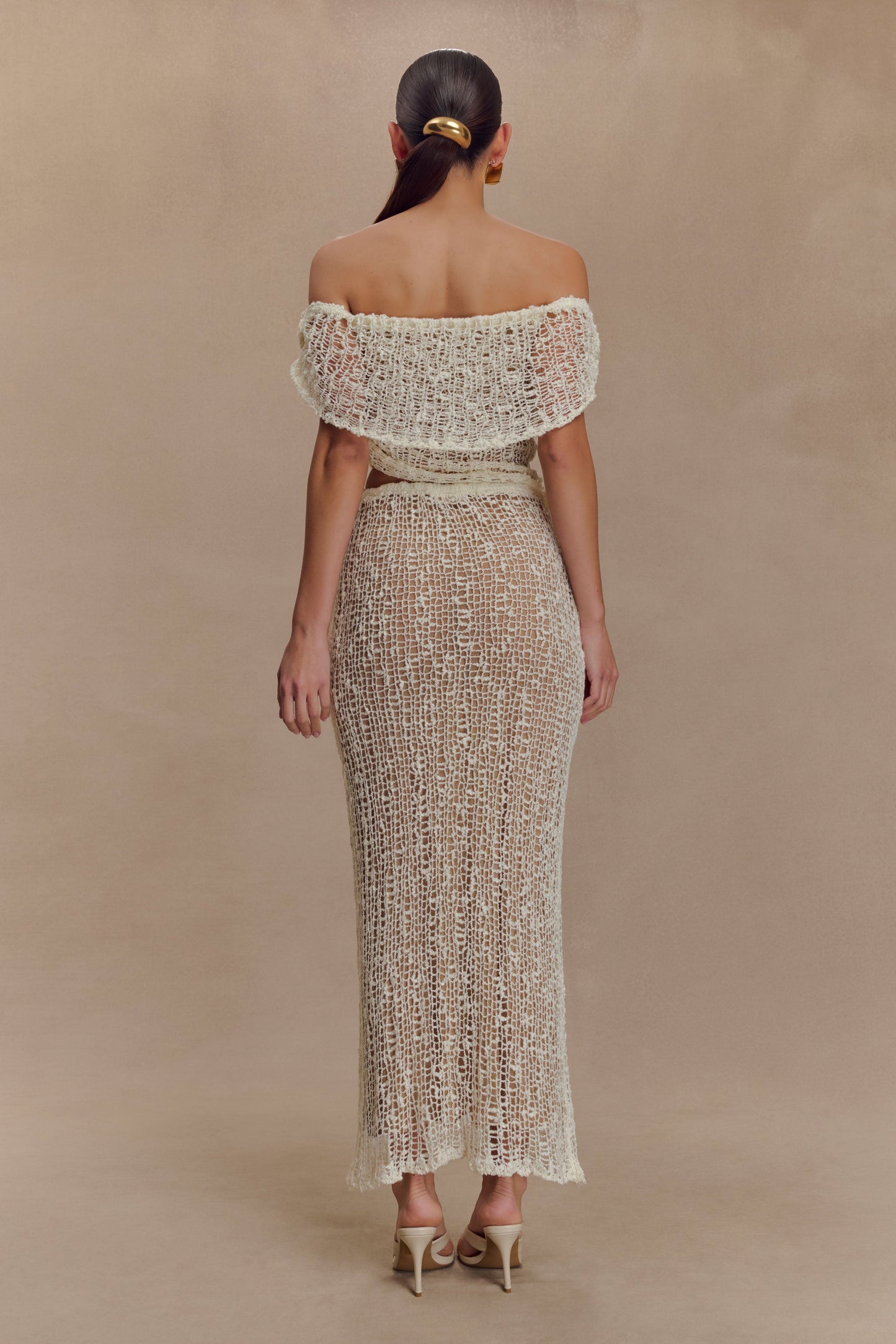 Cordelia Off Shoulder Knit Top - Ivory