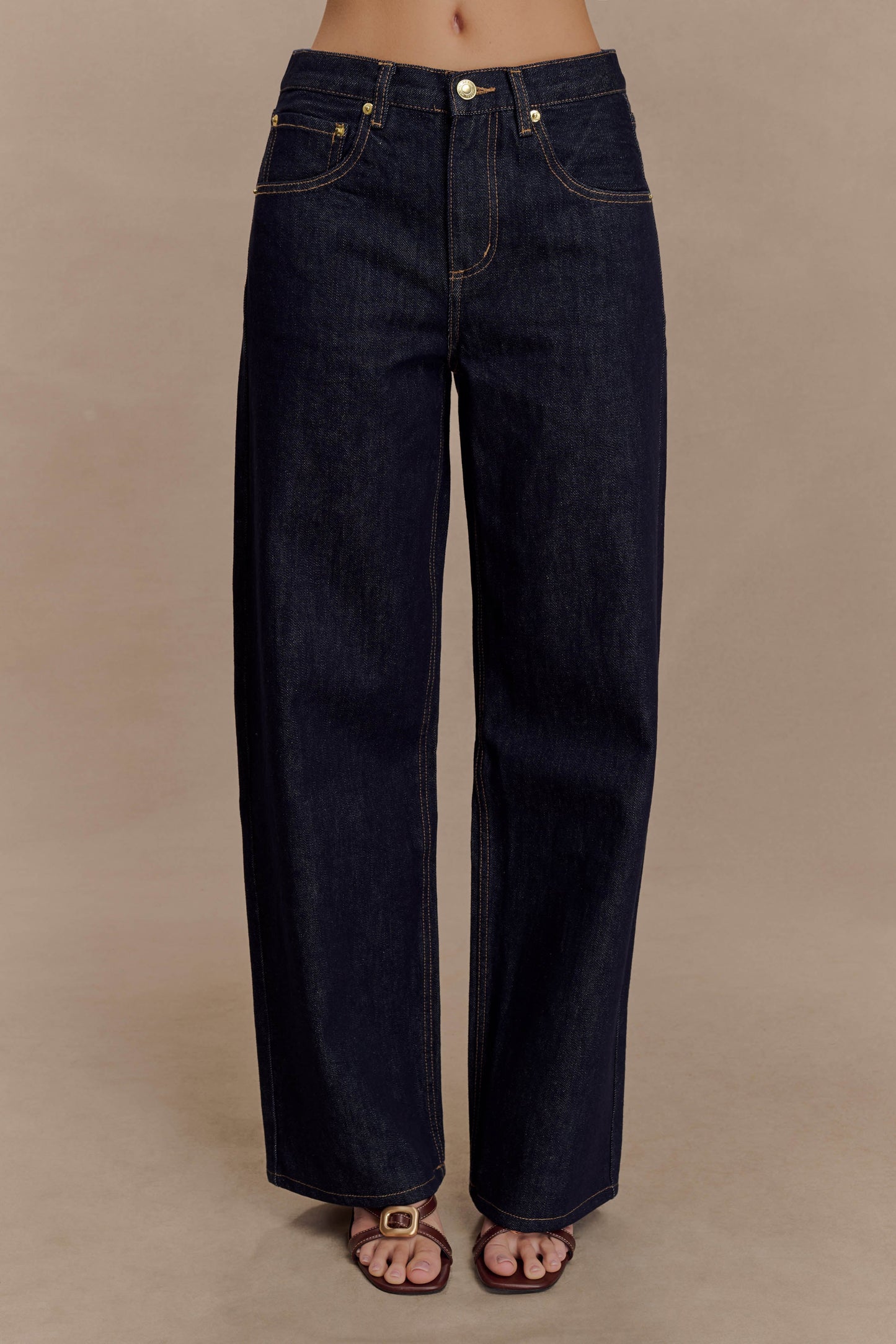 Mannon Mid Rise Denim Jeans - Washed Indigo Blue