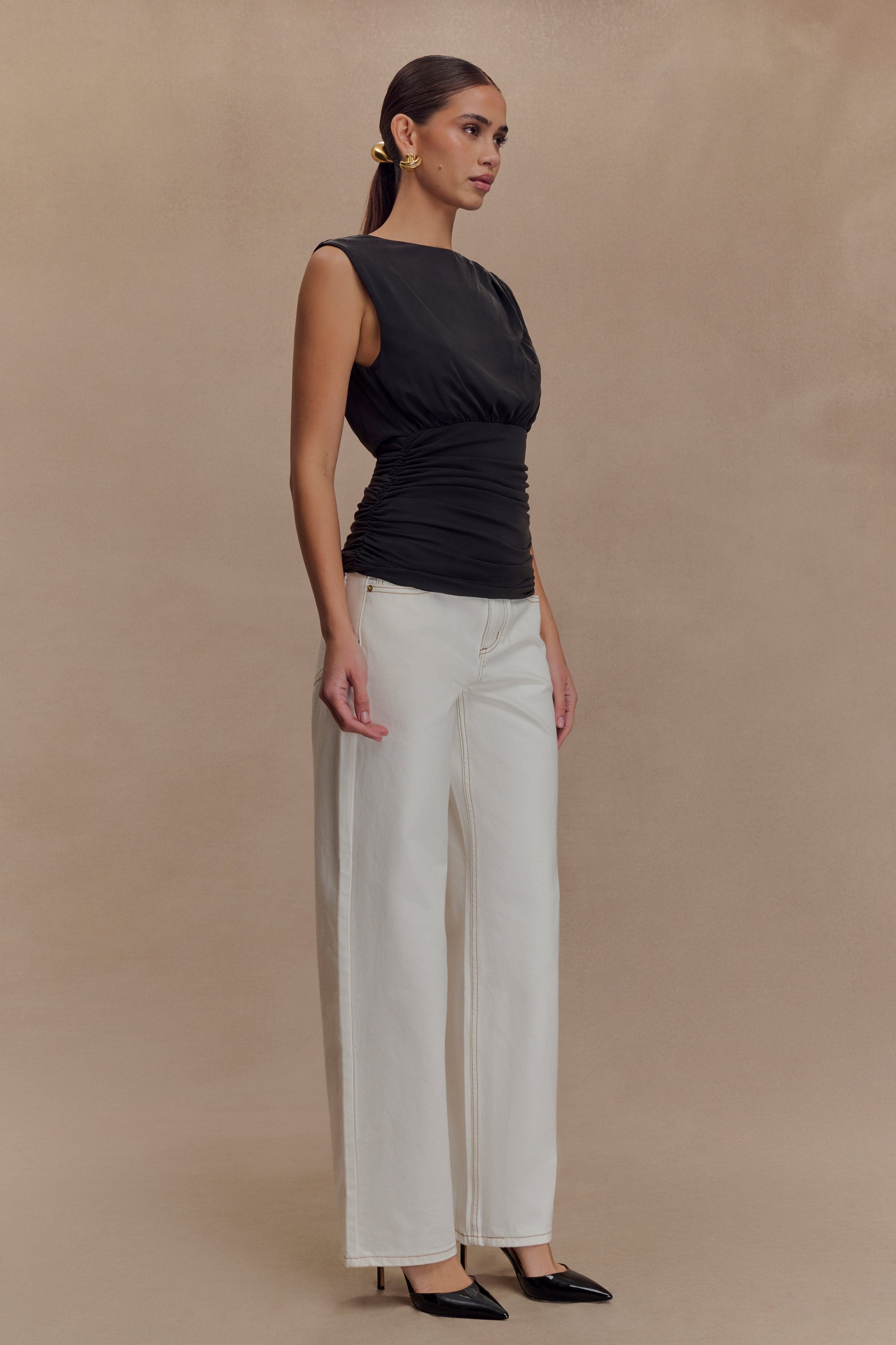 Collective Tops - Anthony Short Sleeve Top - Black fifth image