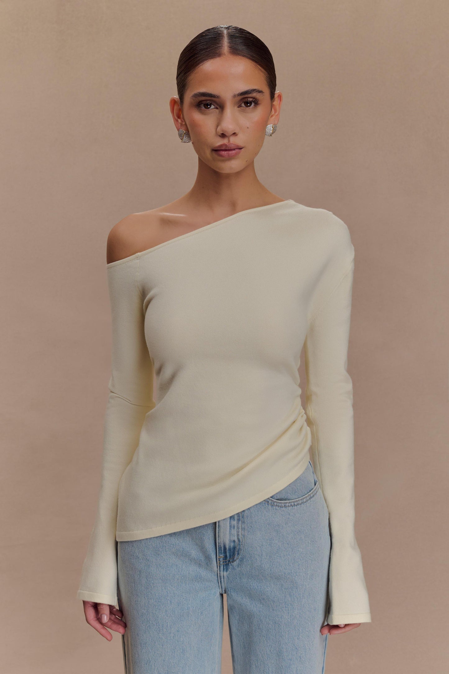 Miles Off Shoulder Knit Top - Ivory