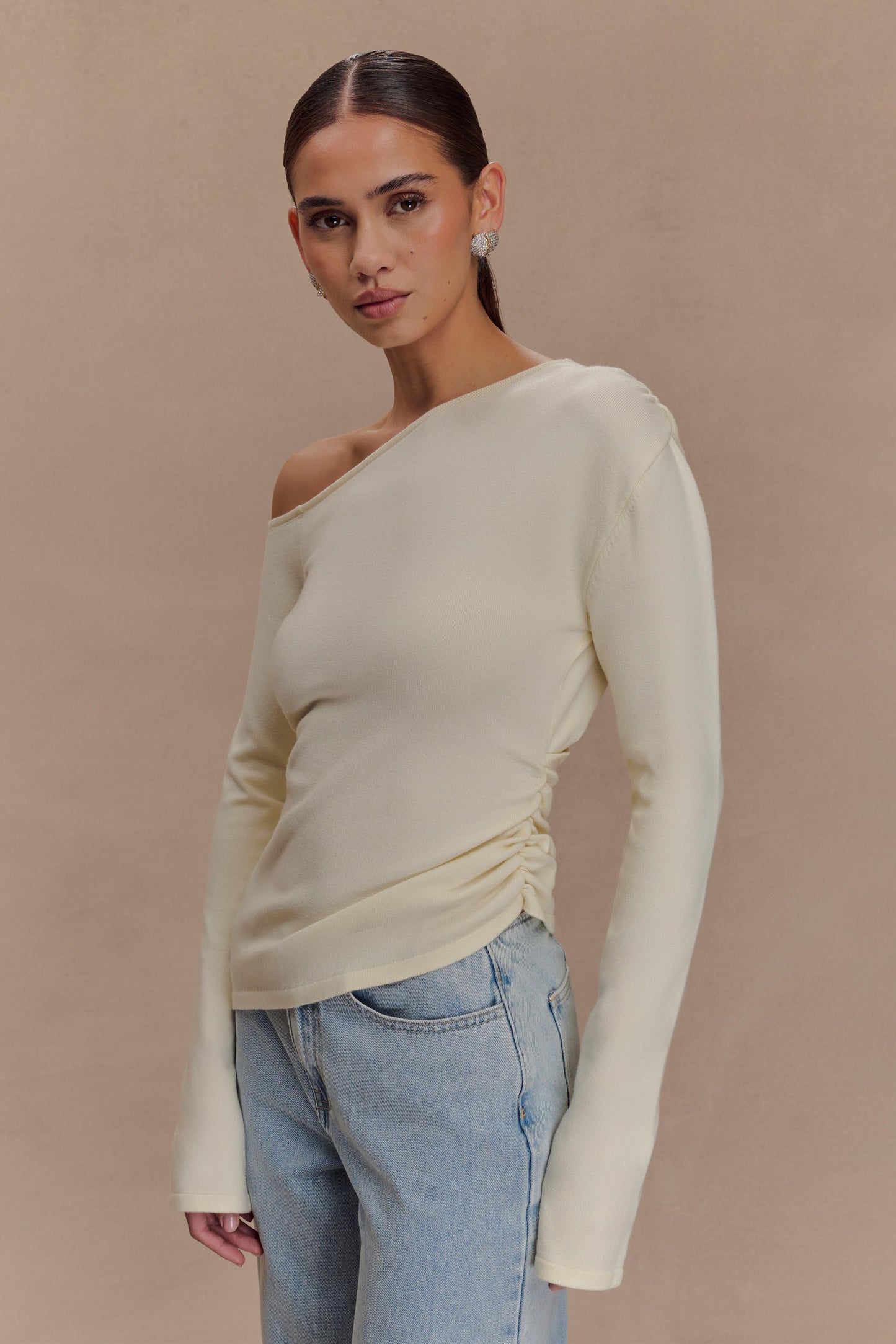 Miles Off Shoulder Knit Top - Ivory
