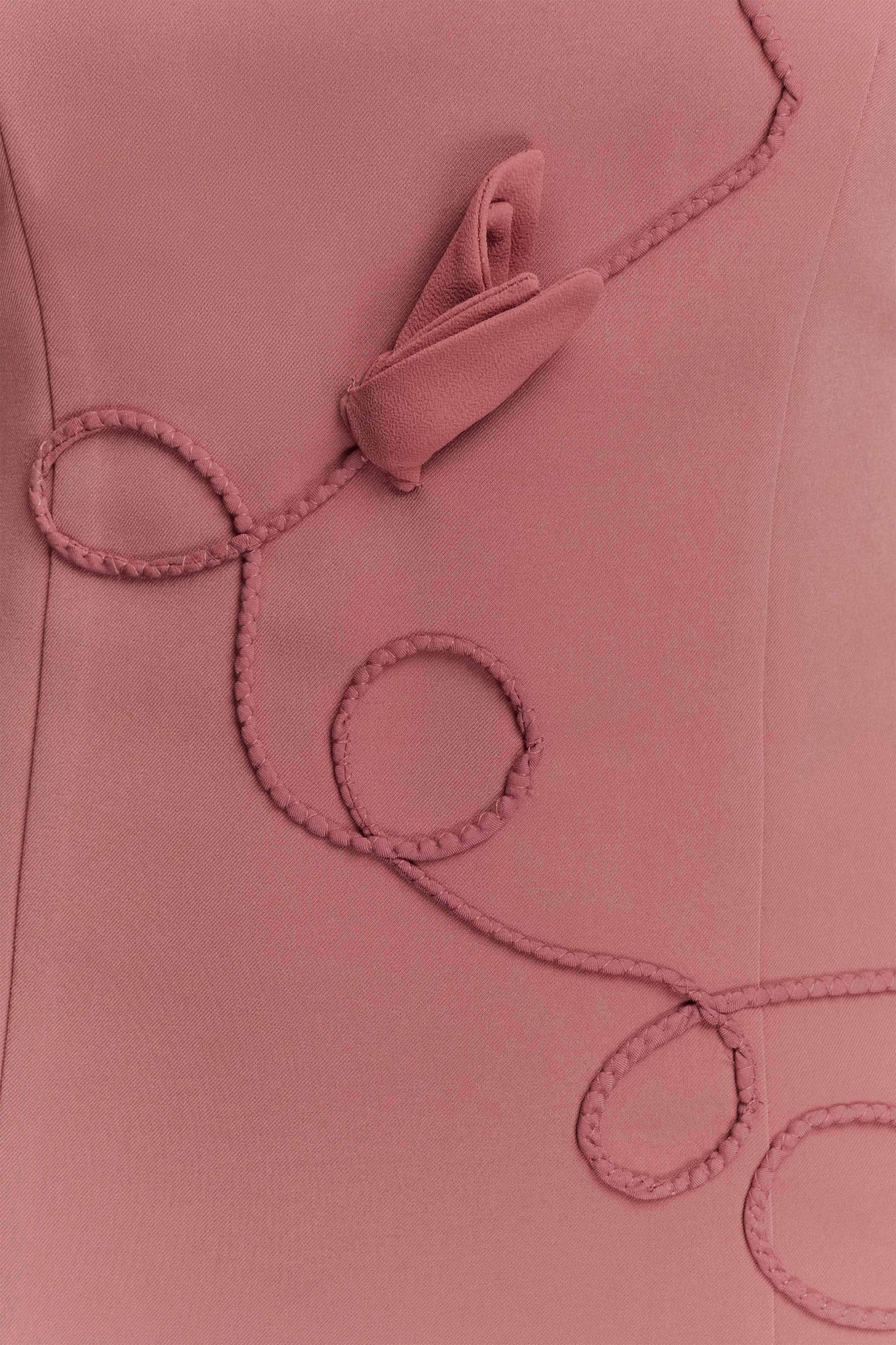 Virginia Suiting Embroidered Midi Dress - Burnt Rose