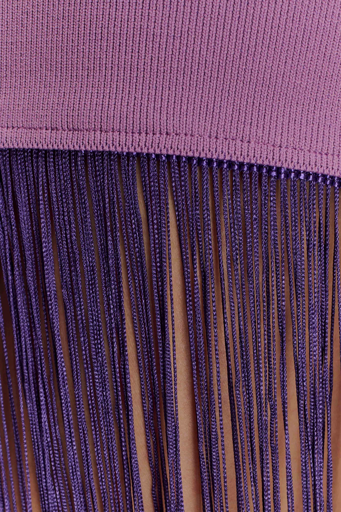 Koah Fringe Bandage Knit Maxi Dress - Purple