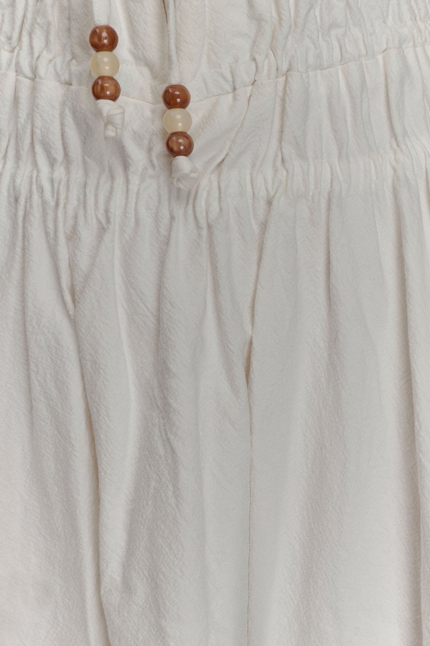 Elias Shirred Cotton Midi Dress - White