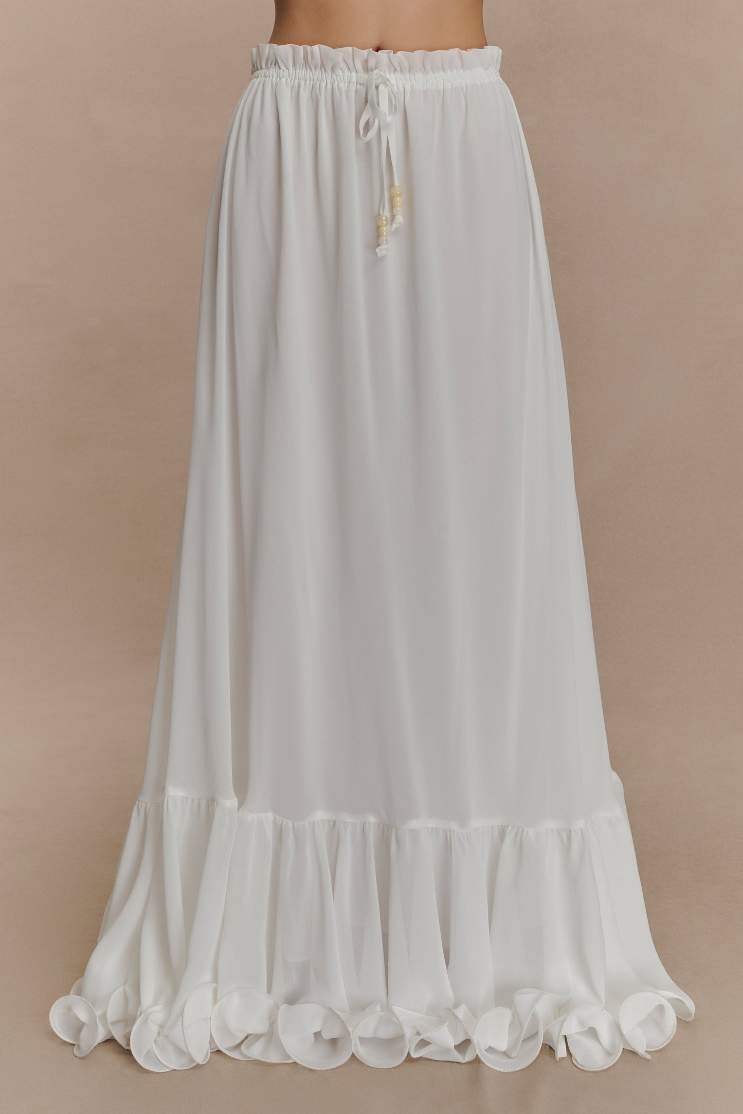 Carlie Chiffon Maxi Skirt - Ivory