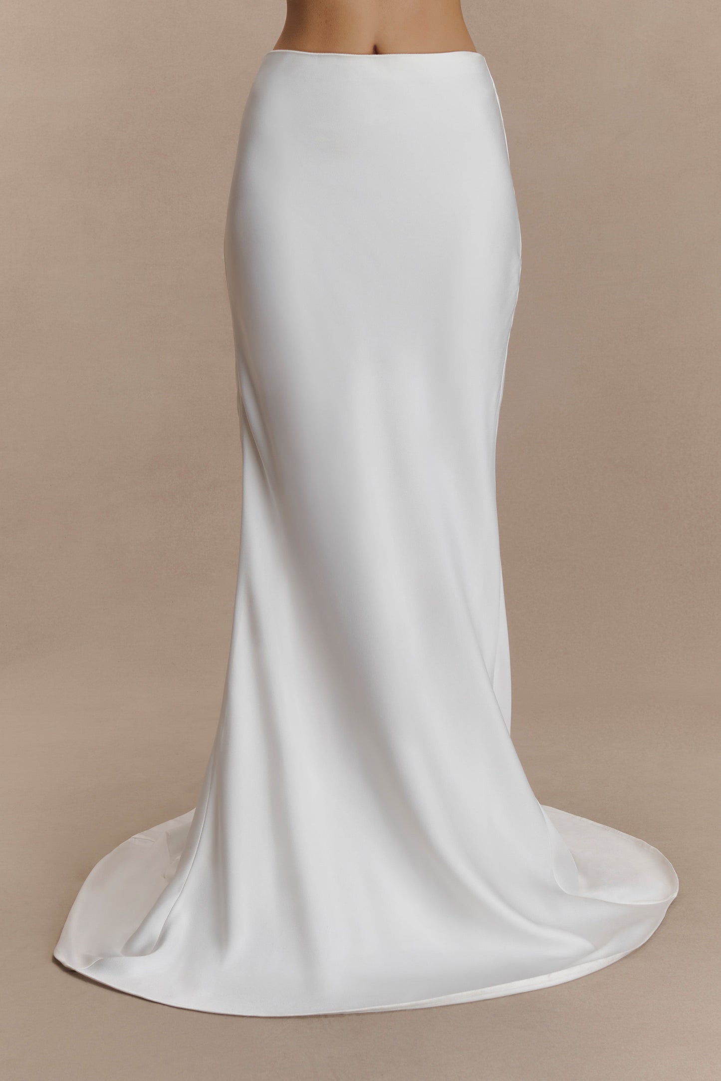 Clara Fishtail Maxi Skirt - White