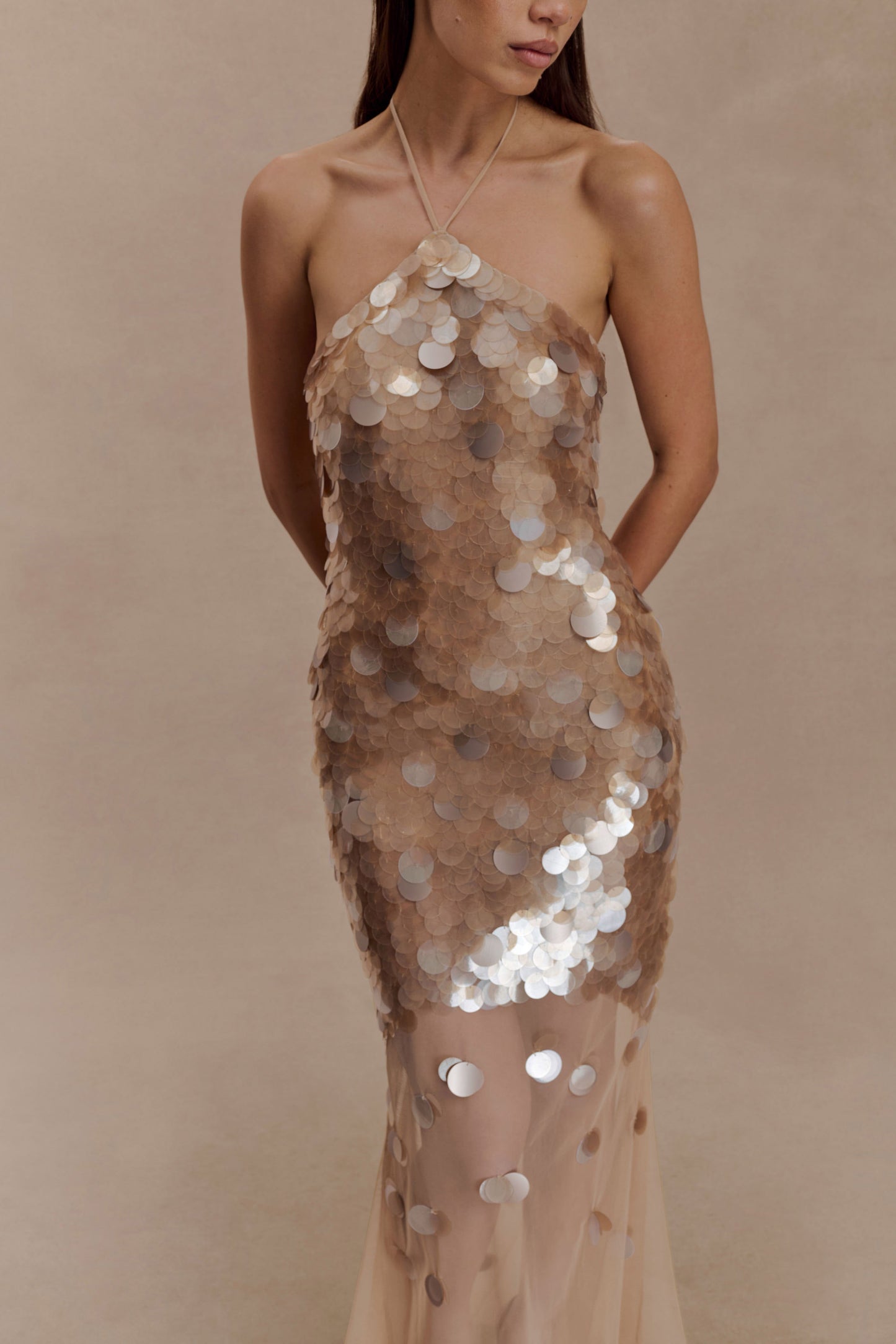 Jenny Hand Embellished Maxi Dress - Gold