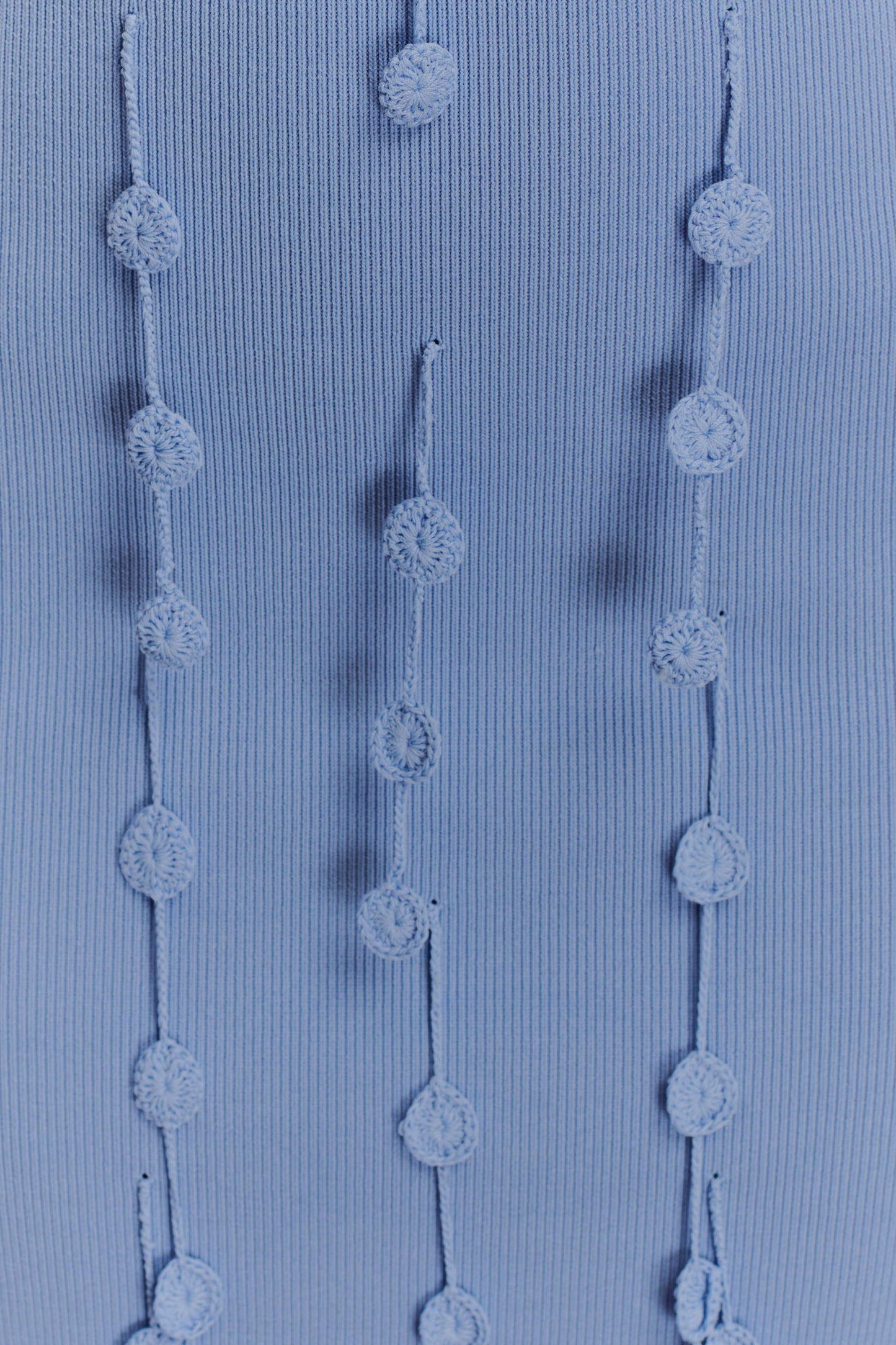 Tove Hand Knit Flower Mini Dress - Blue