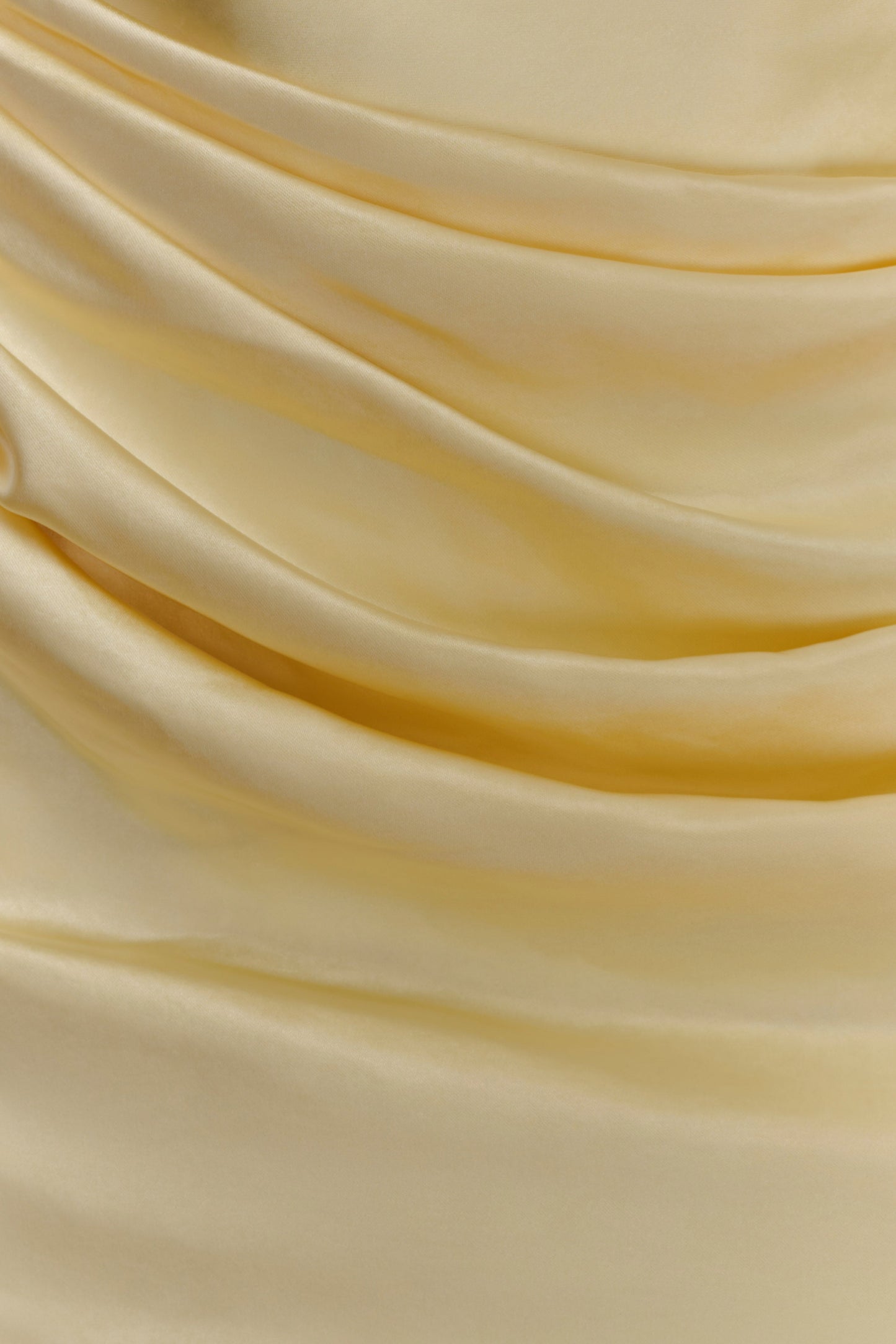 Iris Long Sleeve Satin Maxi Dress - Lemon