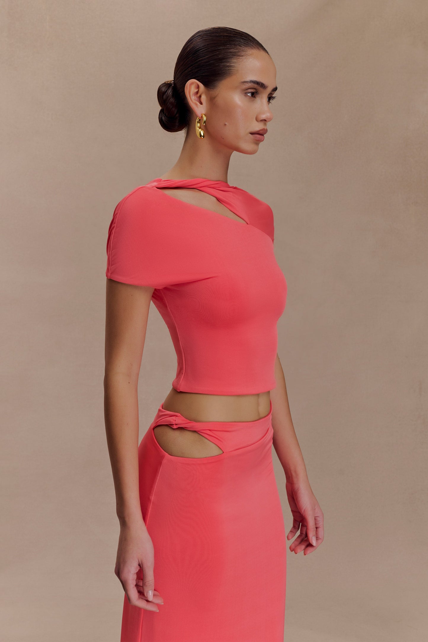 Haven Slinky Twist Top - Coral