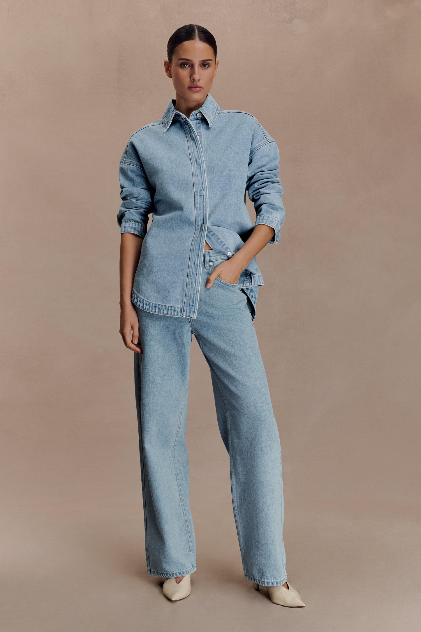 Lioda Oversized Denim Shirt - 80'S Blue