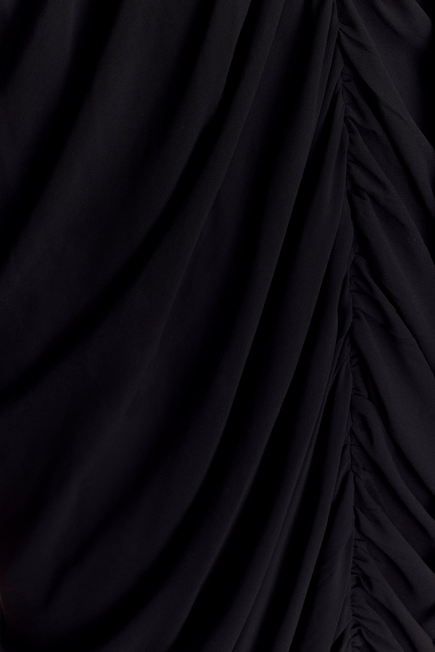 Micaela Chiffon Gathered Maxi Dress - Black