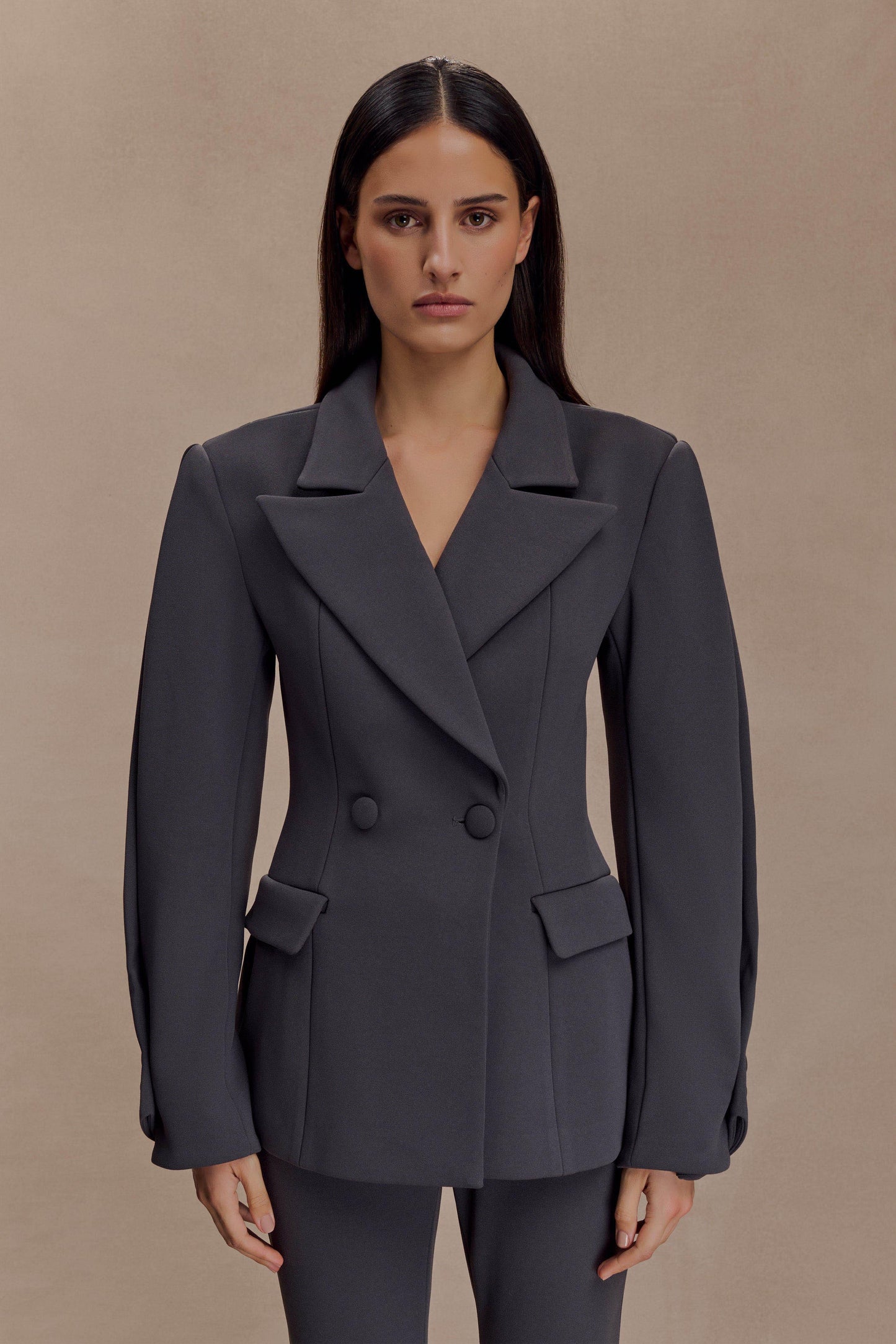 Wesley Structured Blazer - Charcoal Shadow