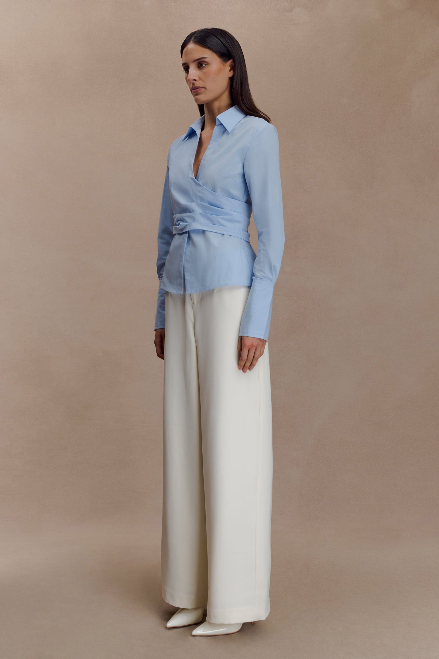 Arlo Wide Leg Suiting Trouser - Ivory