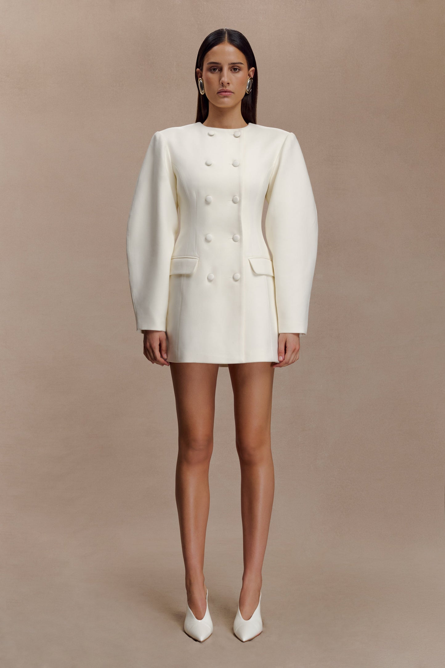 Beatrice Blazer Mini Dress - Ivory