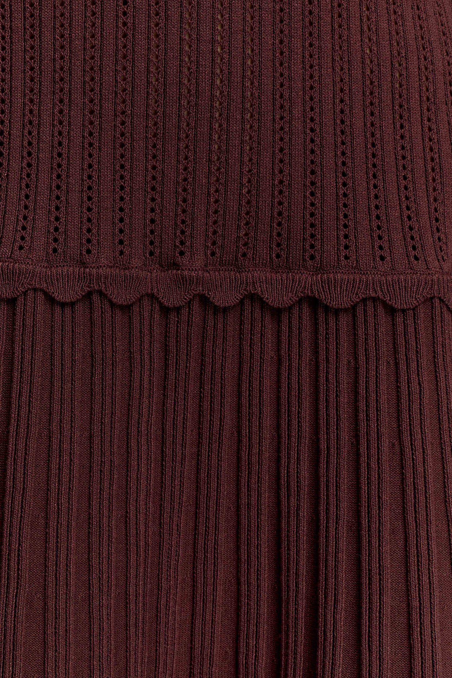 Adena Pointelle Knit Mini Dress - Chocolate