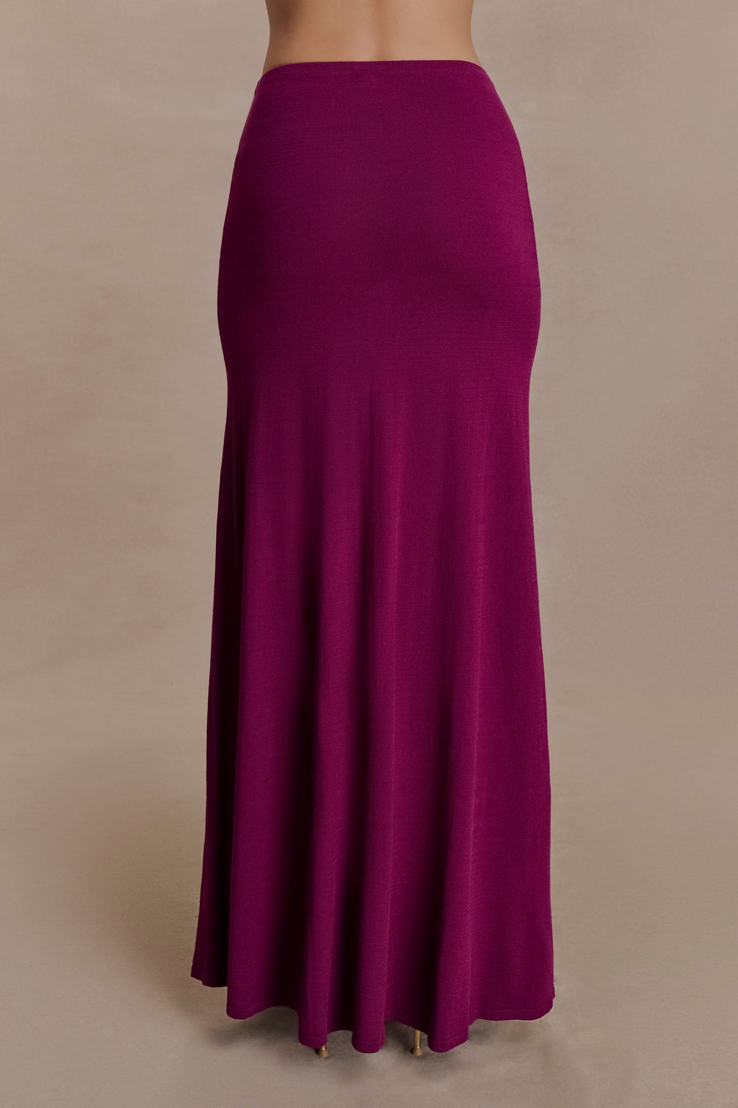 Martiena Knit Maxi Skirt - Plum