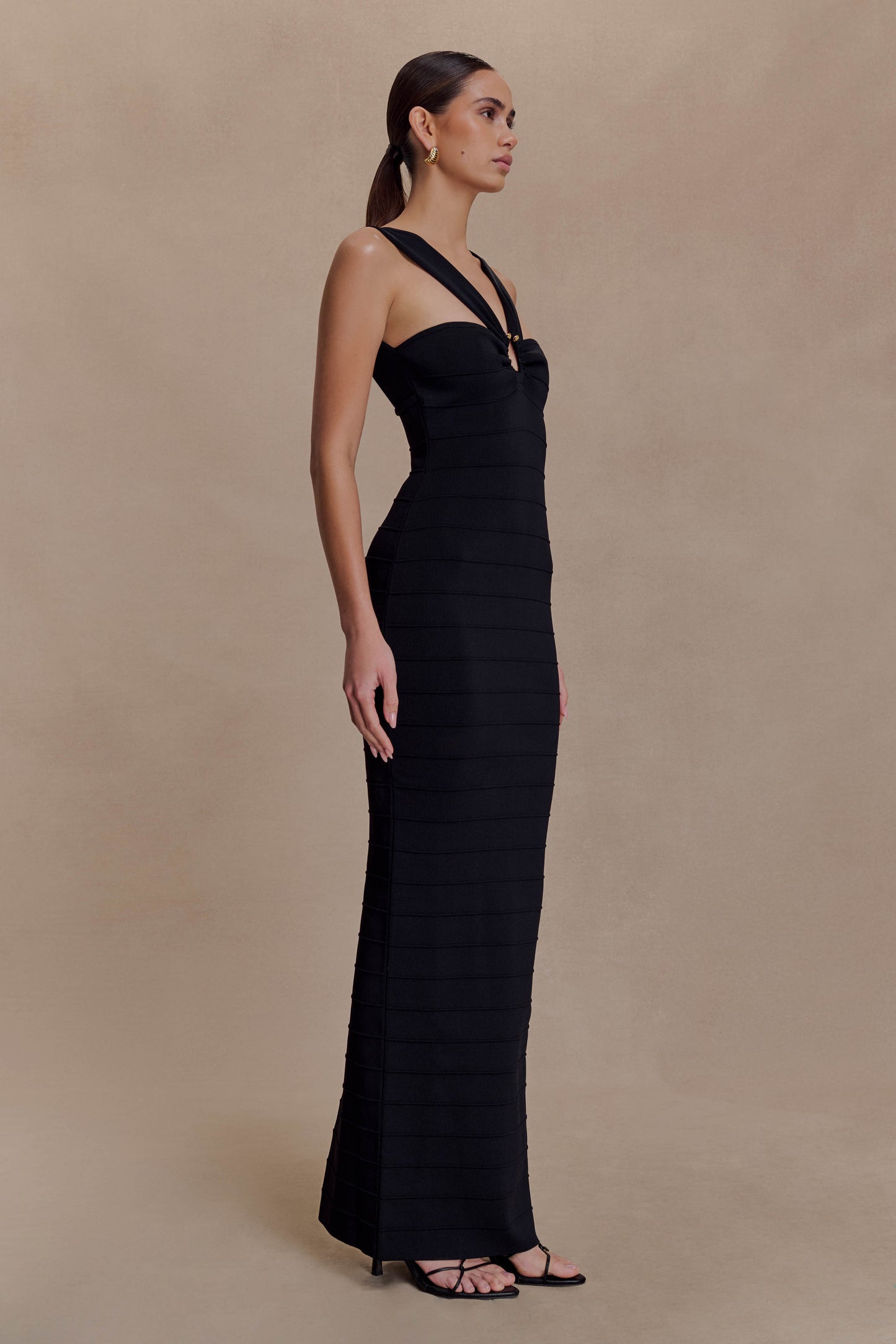 Jaylen Bandage Knit Maxi Dress - Black