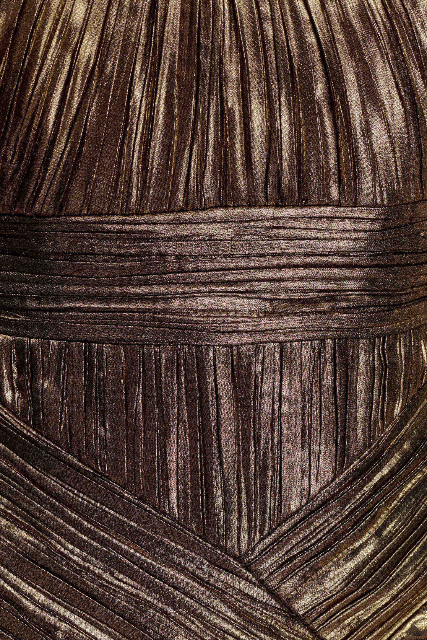 Clemence Plisse Maxi Dress - Gold