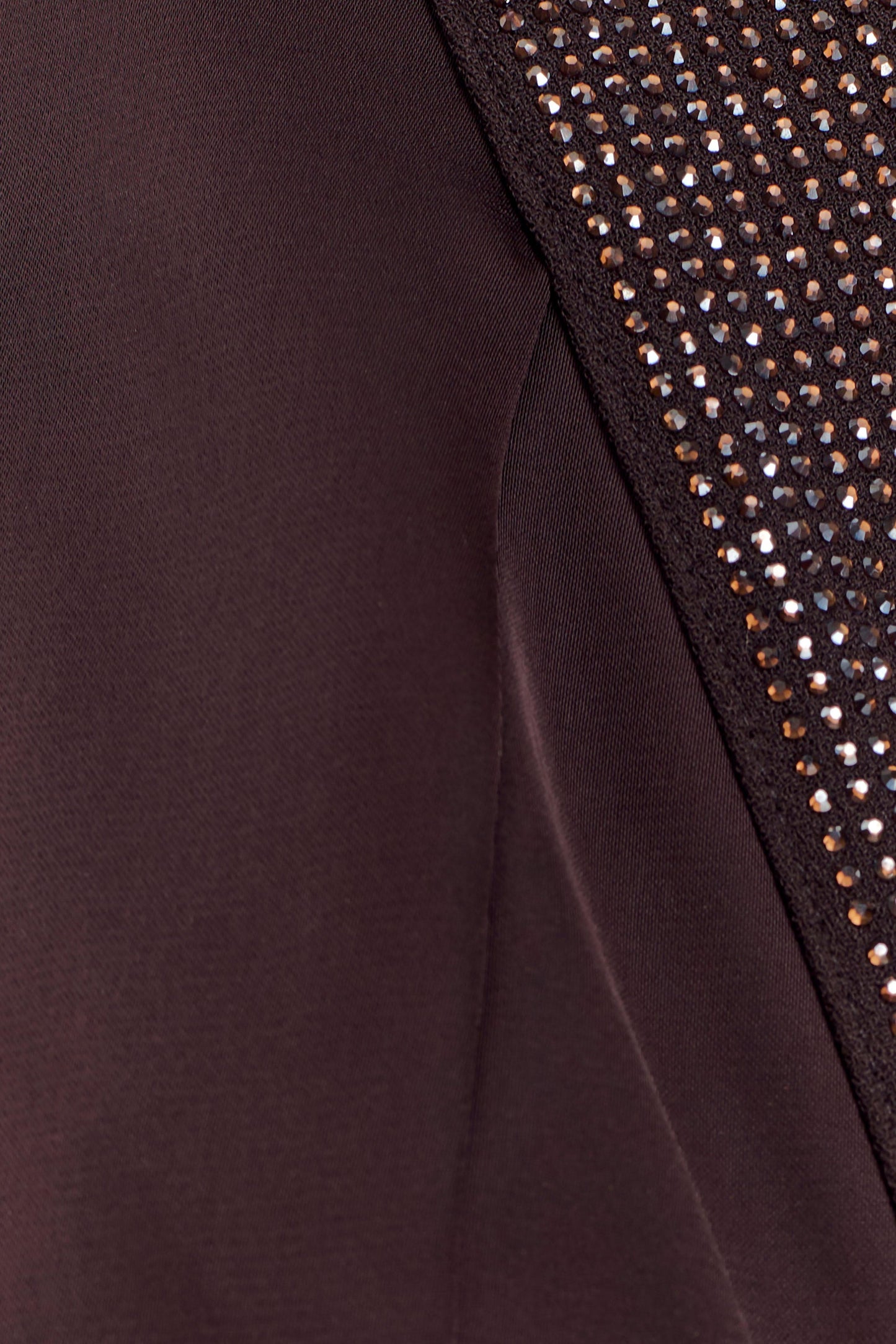 Siren Satin And Diamante Halter Top - Dark Chocolate