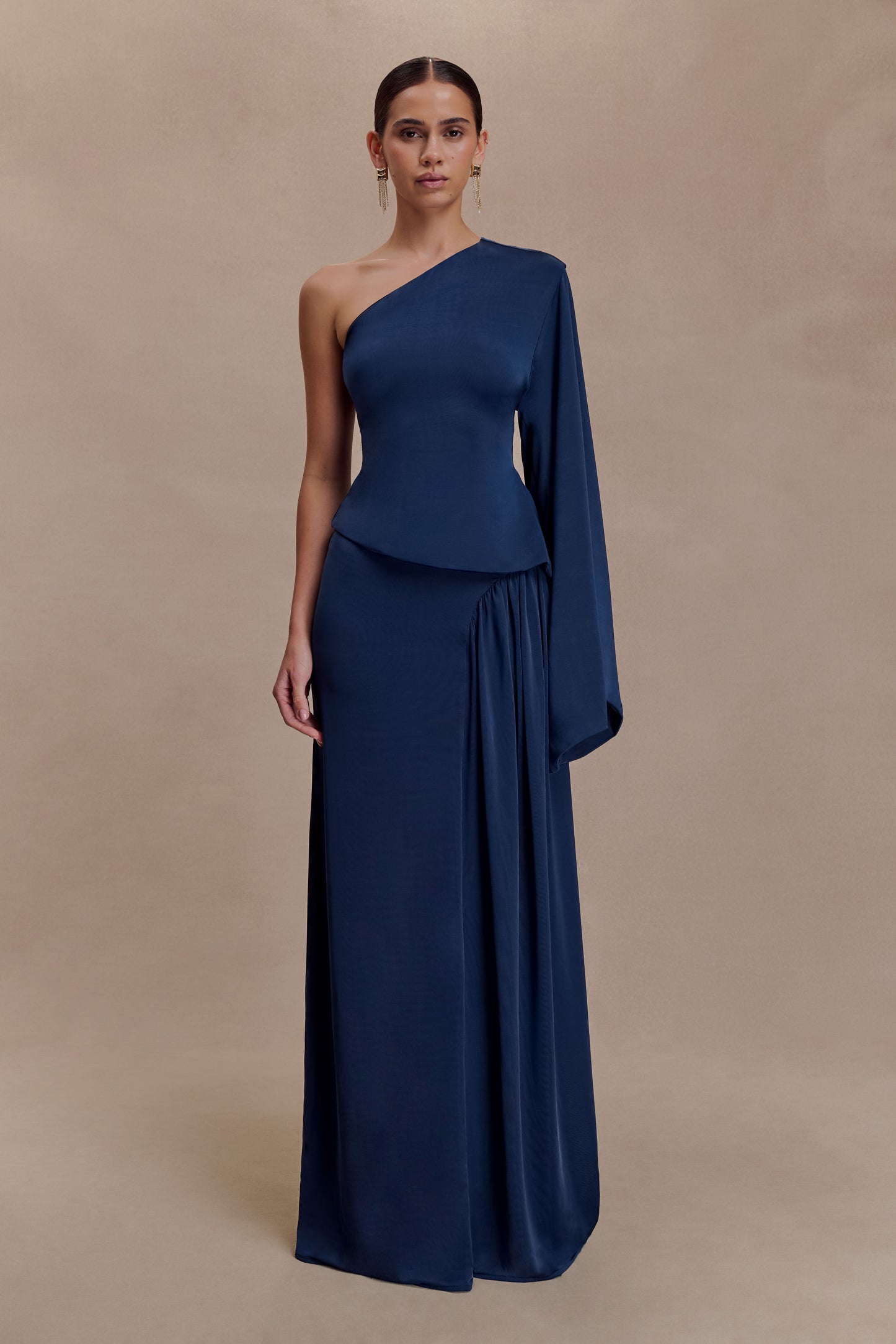 Vivica Slinky One Shoulder Top - Midnight Navy