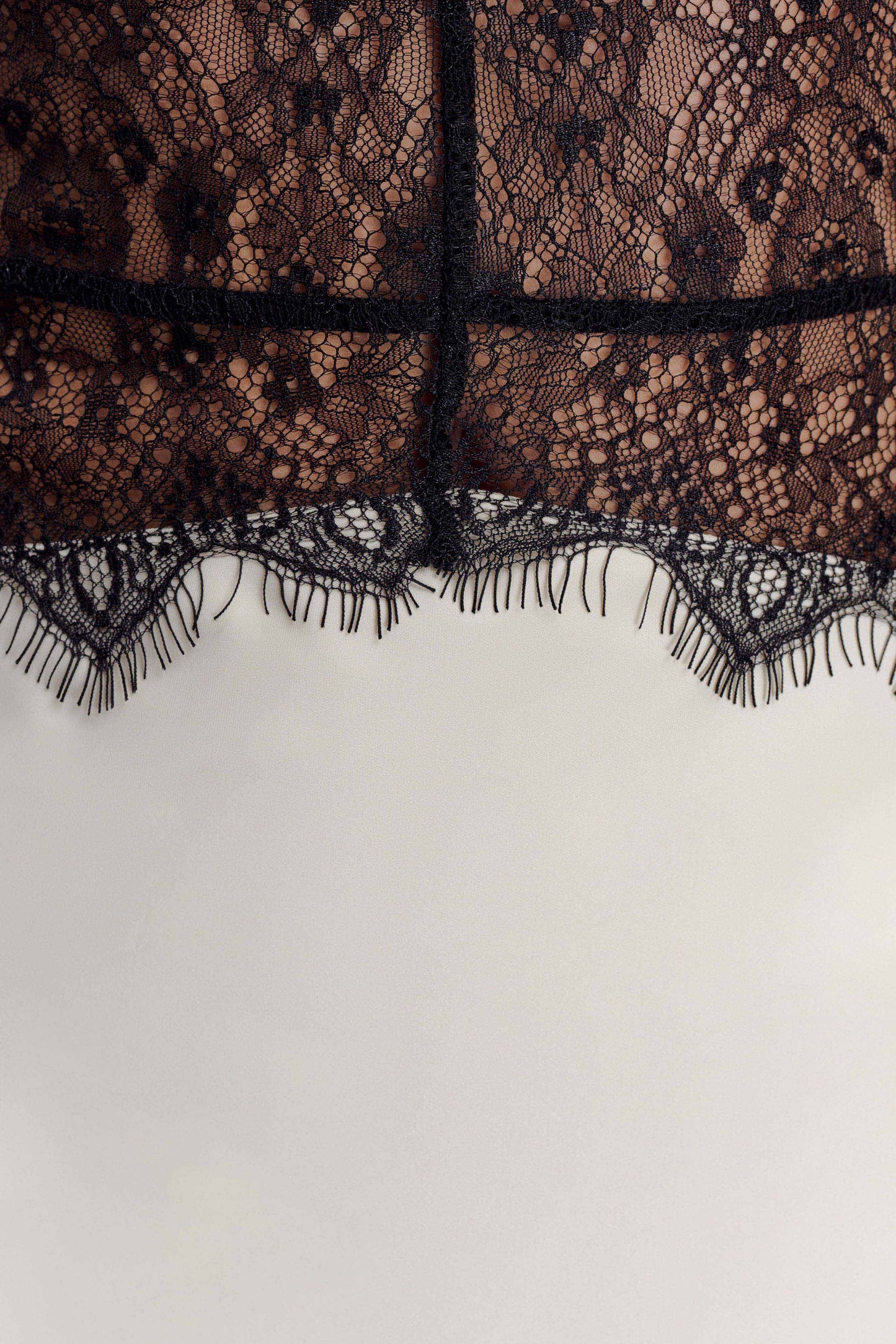 Dinah Lace And Satin Mini Dress - Black/Ivory