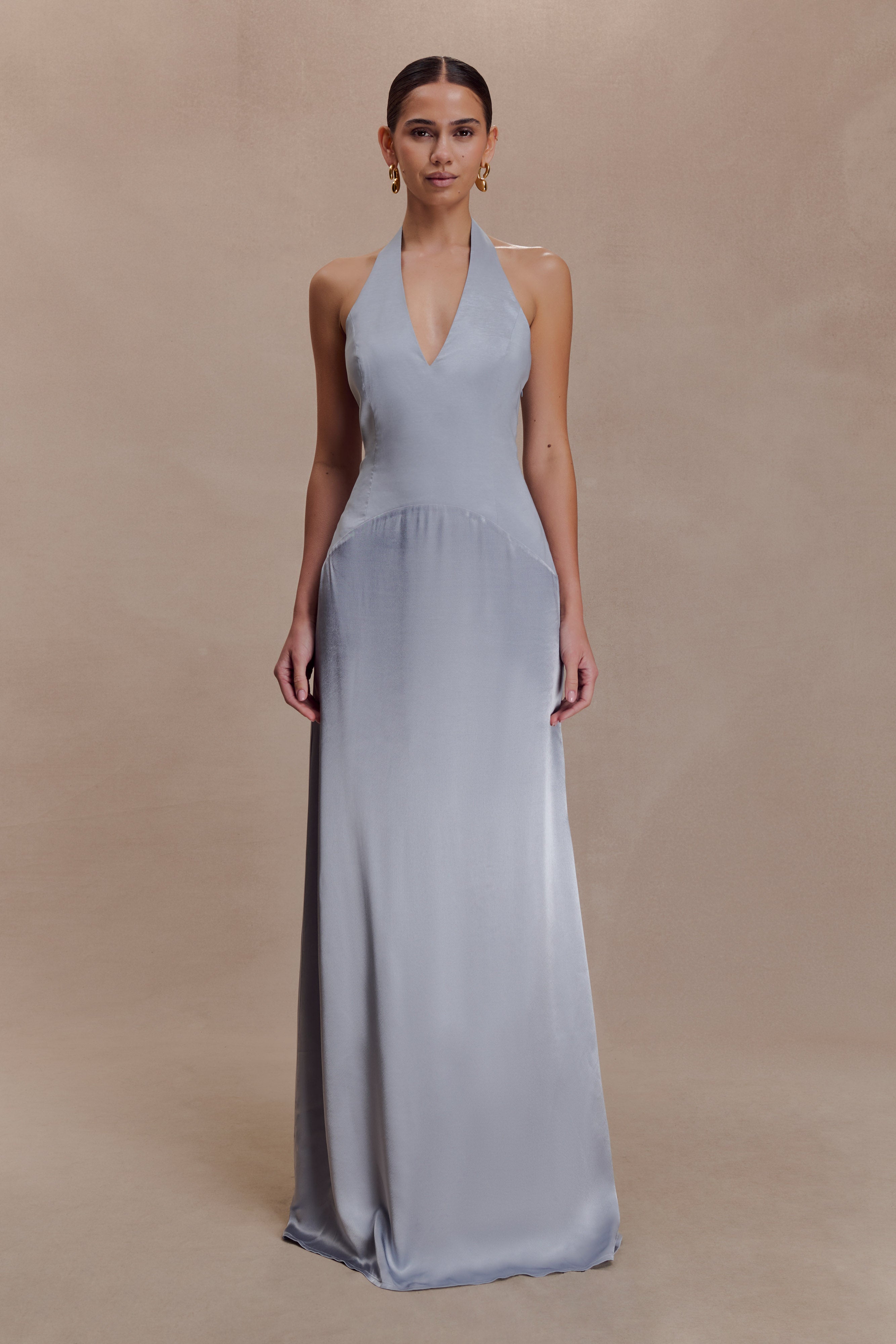Maura Taffeta And Satin Maxi Dress - Cornflower Blue | MESHKI Maura Taffeta And Satin Maxi Dress - Cornflower Blue | MESHKI