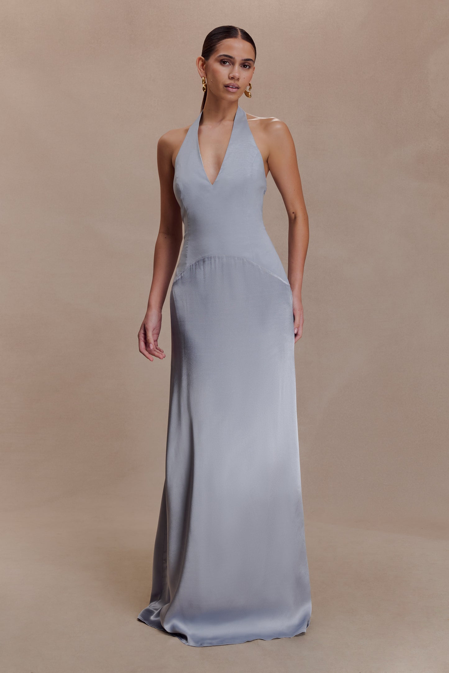 Maura Taffeta And Satin Maxi Dress - Cornflower Blue