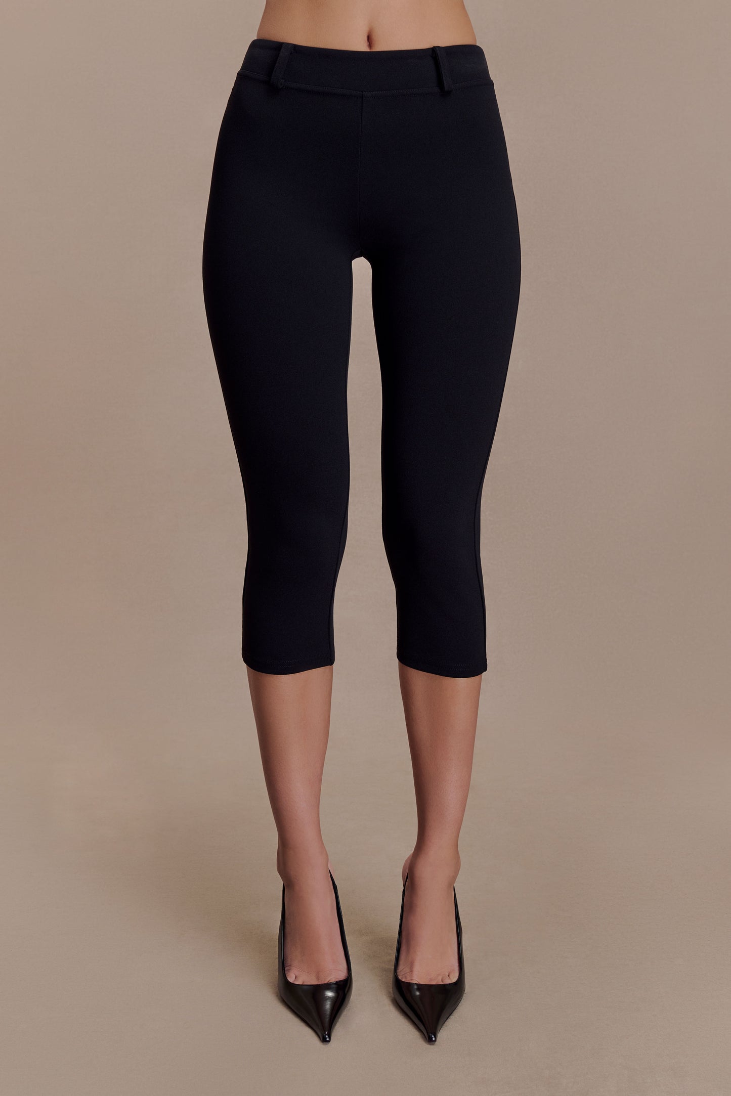 Blanca Stretch Crepe Capri Pants - Black
