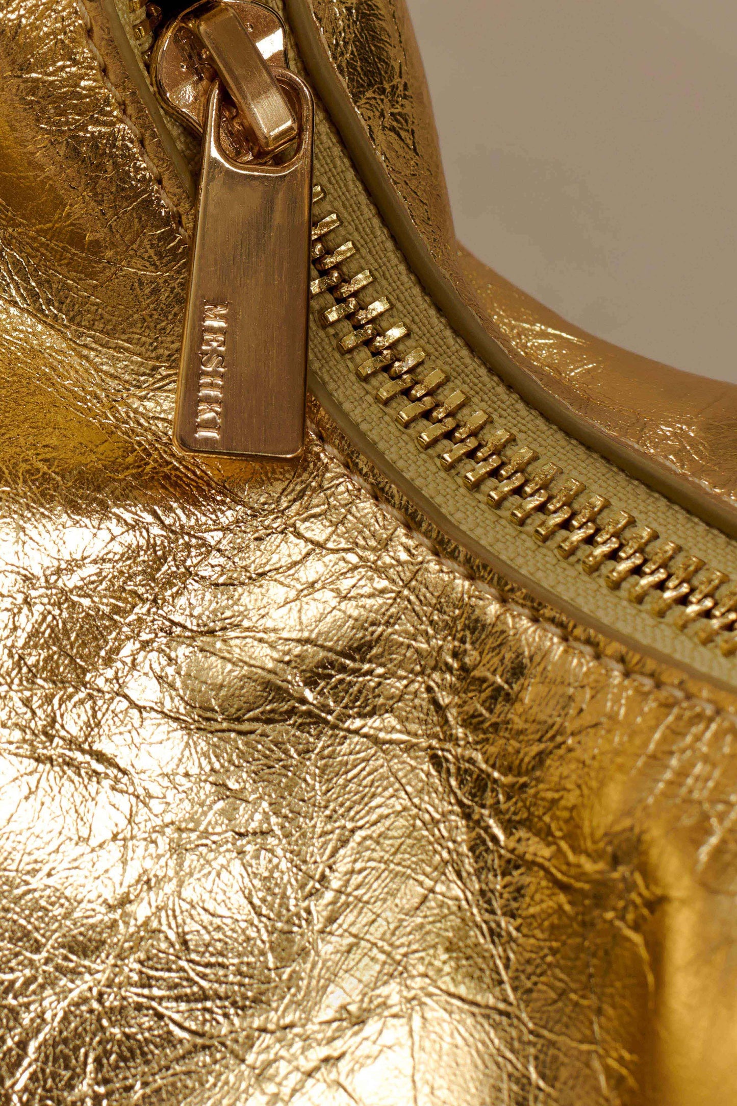 Bristol Mini Croissant Leather Bag - Gold