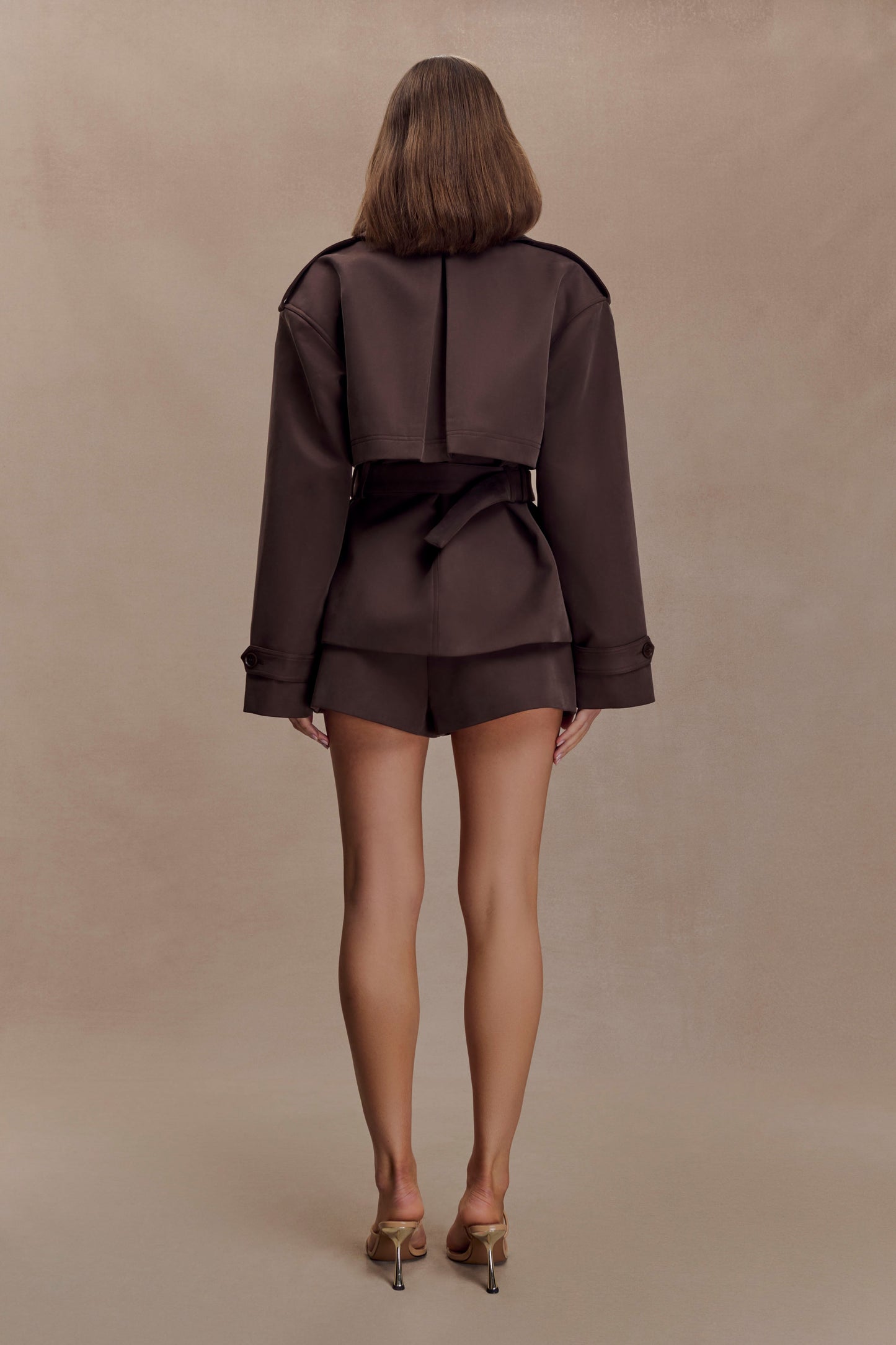 Alden Short Trench Jacket - Chocolate