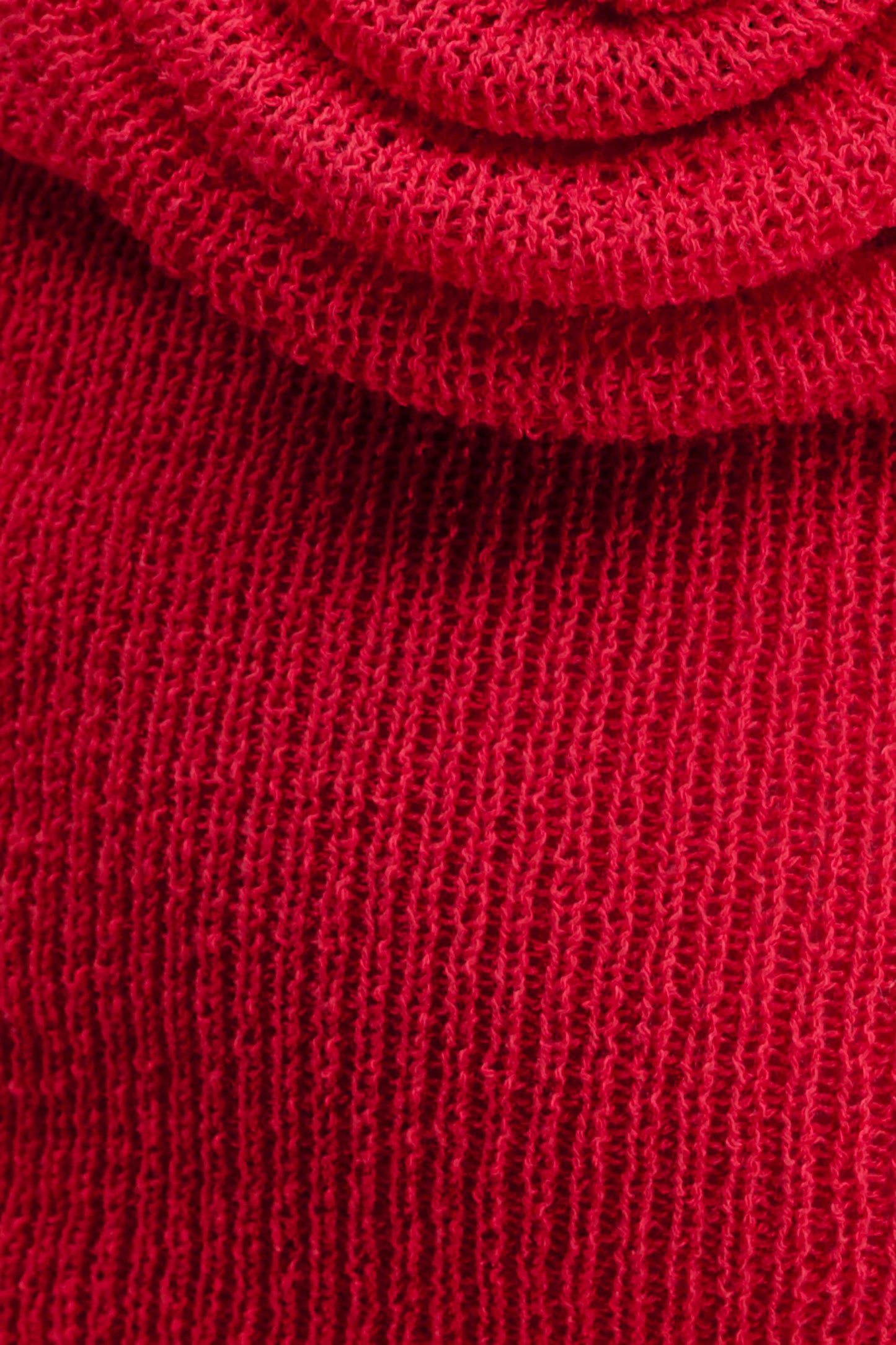 Samira Halter Knit Twist Top - Red