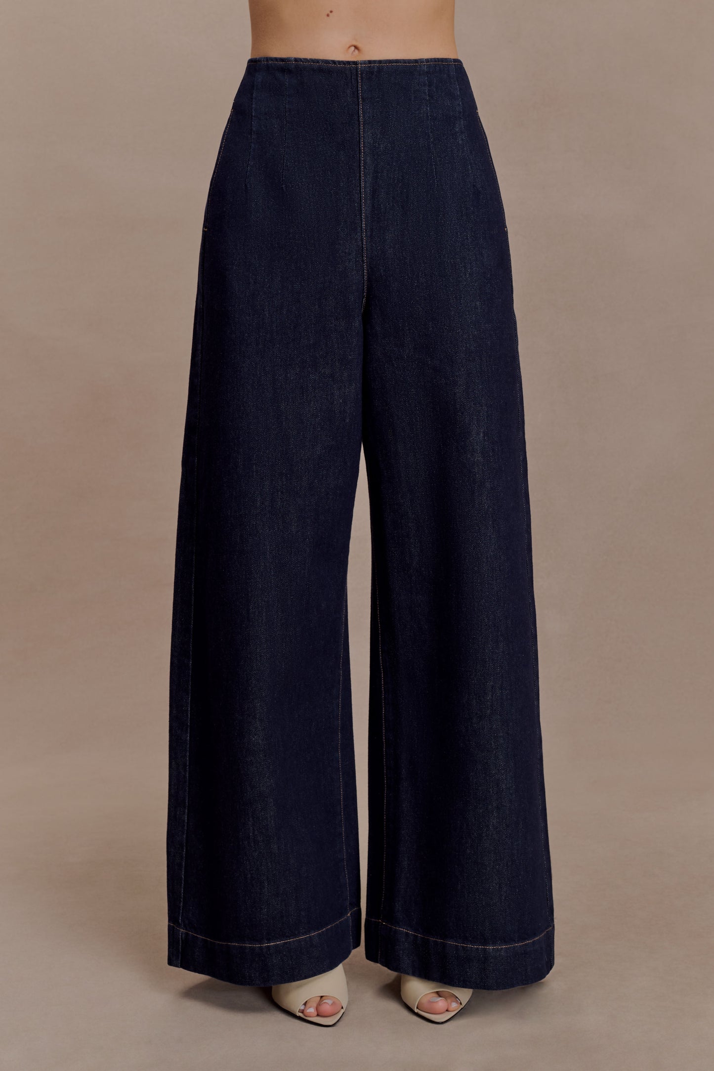 Maral High Waisted Dart Jeans - Washed Indigo Blue