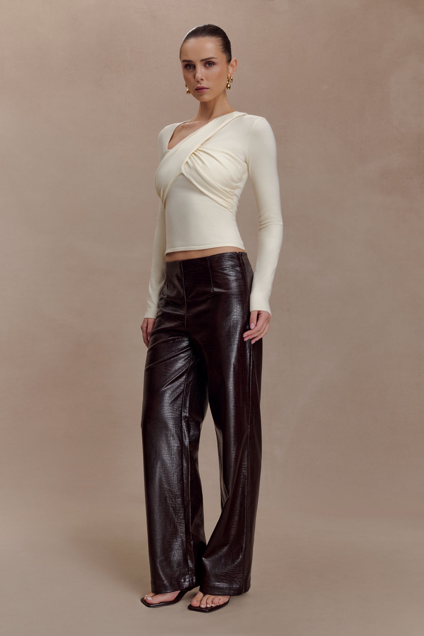 Kaylen Knit Long Sleeve Top - Ivory