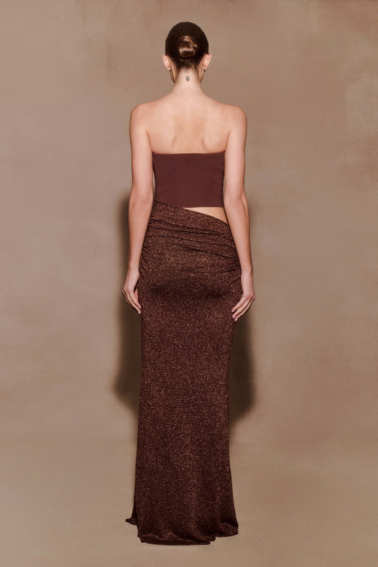 Jasiel Strapless Knit Maxi Dress - Chocolate