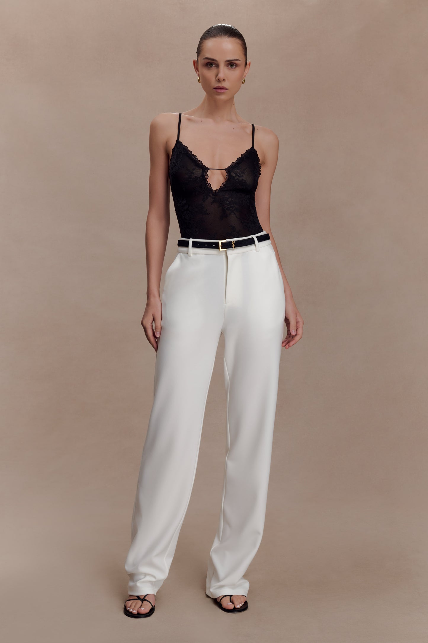 Maude Crepe Straight Leg Pants - Ivory