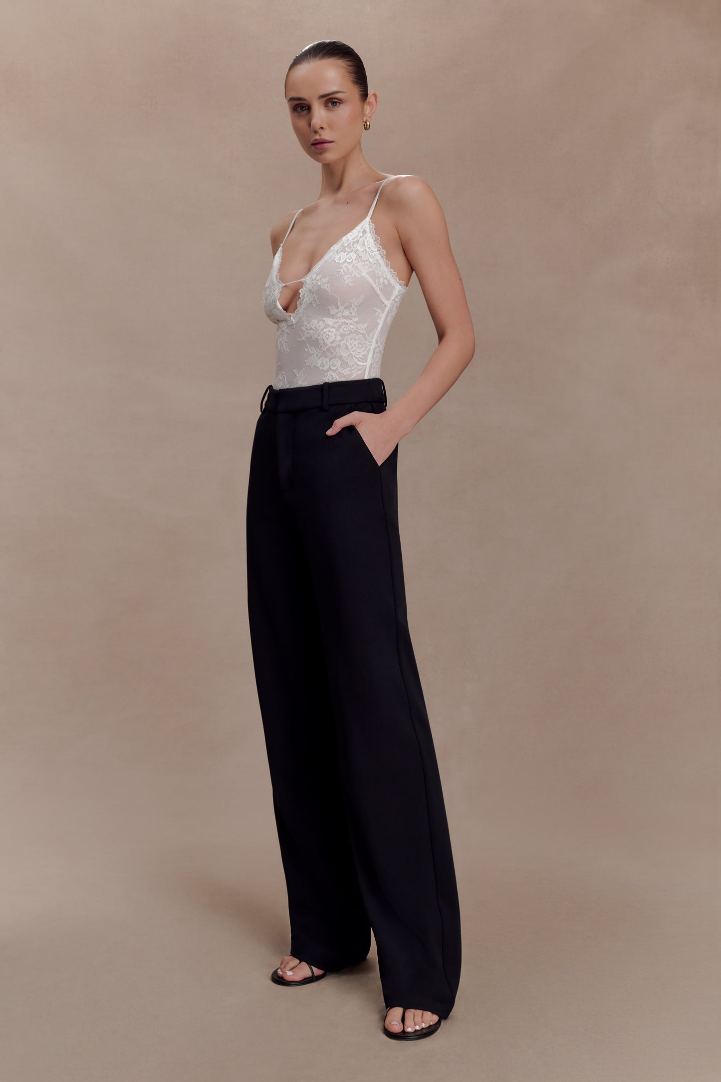 Maude Crepe Straight Leg Pants - Black