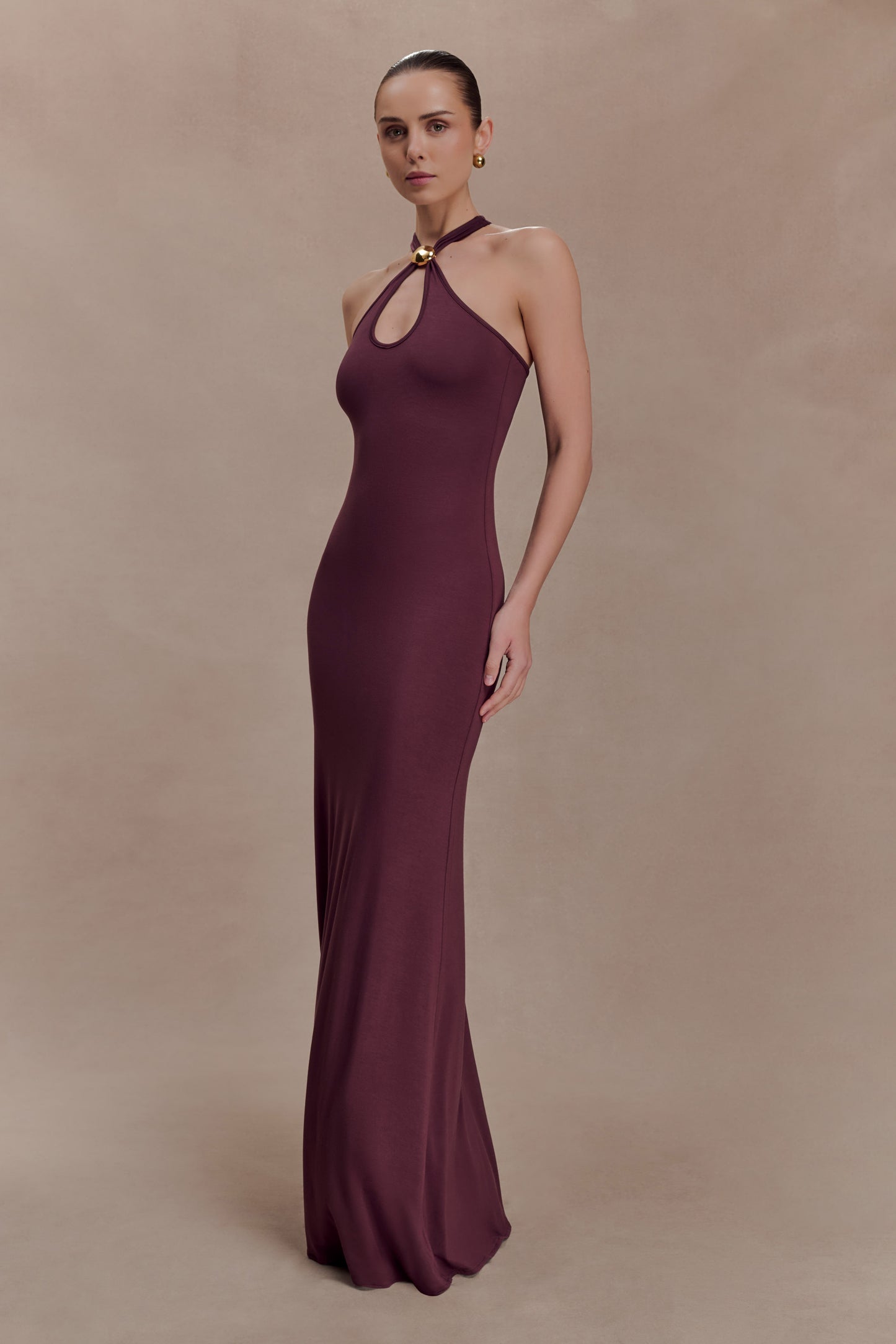 Ramona Modal Maxi Dress With Hardware - Mahogany