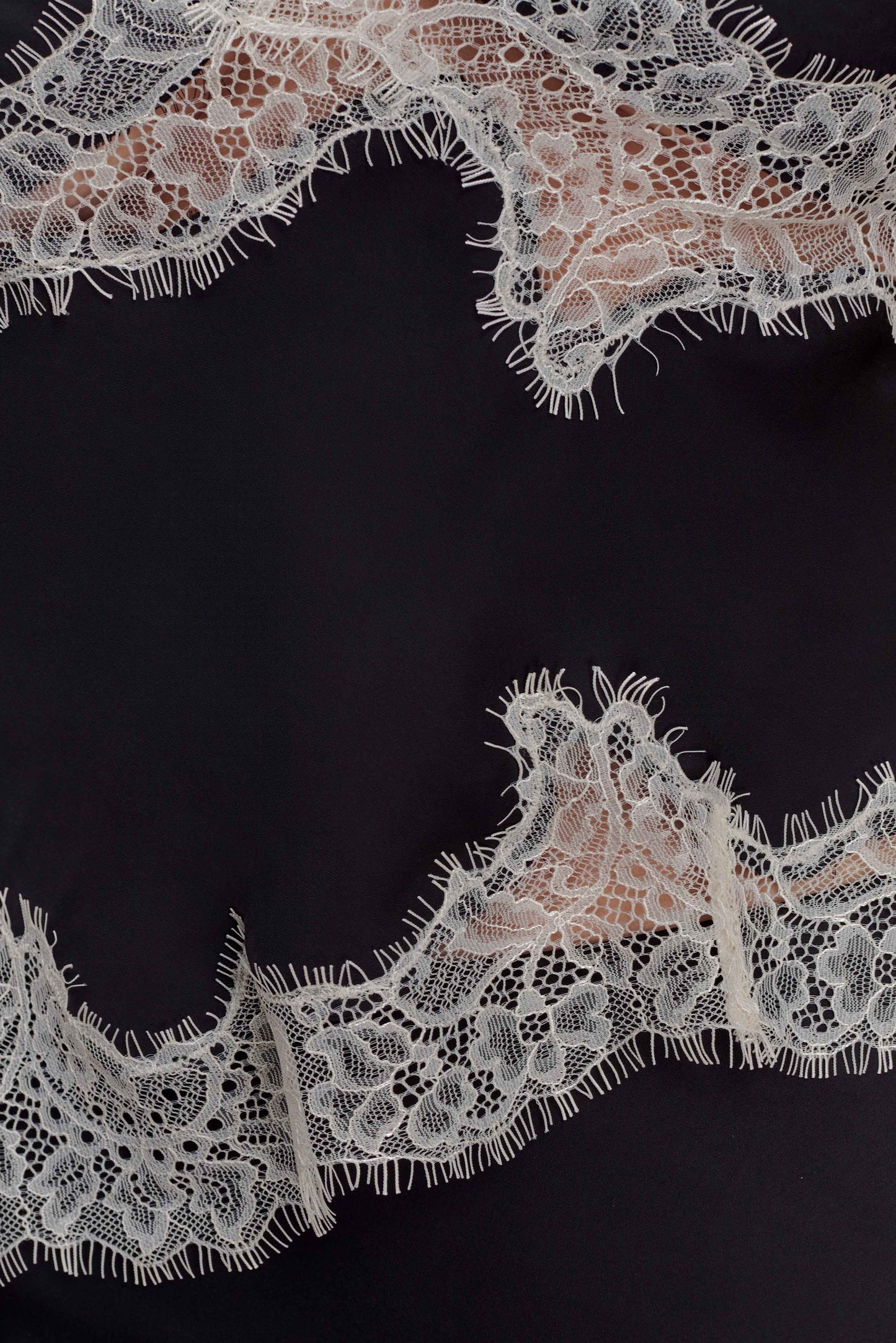 Nina Satin And Lace Camisole - Black/Ivory