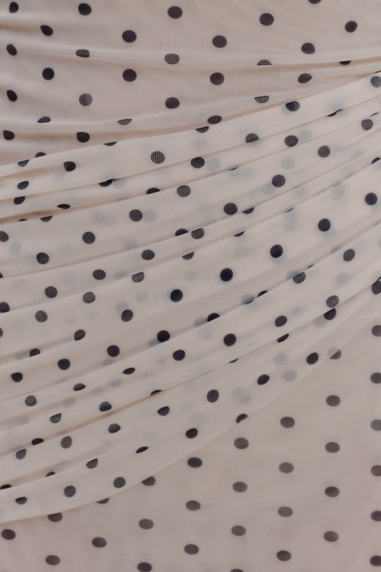 Adrienne One Shoulder Mesh Mini Dress - Polka Dot