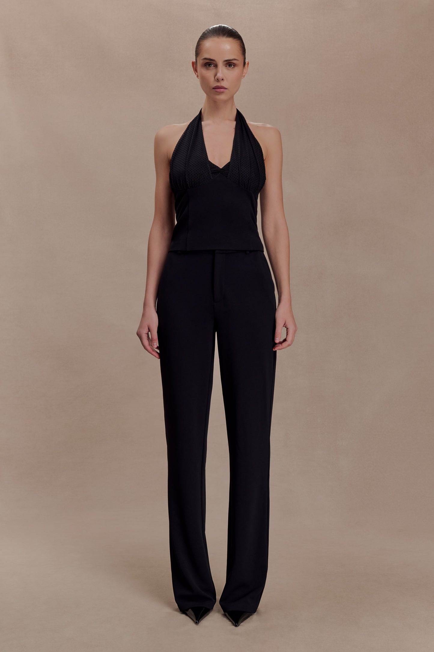 Cressida Crepe Halter Top - Black