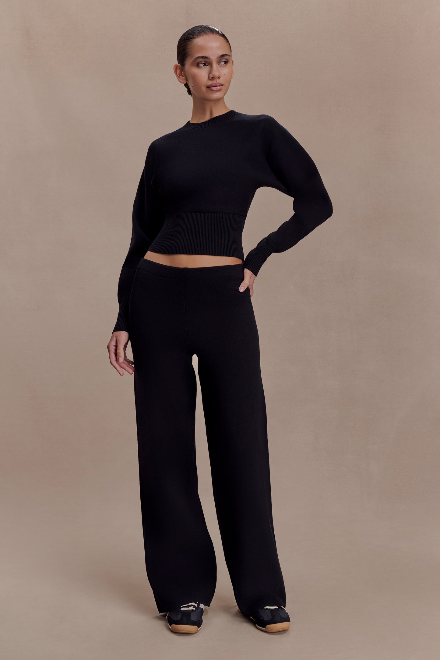 Kerrymae Straight Leg Knit Pants - Black